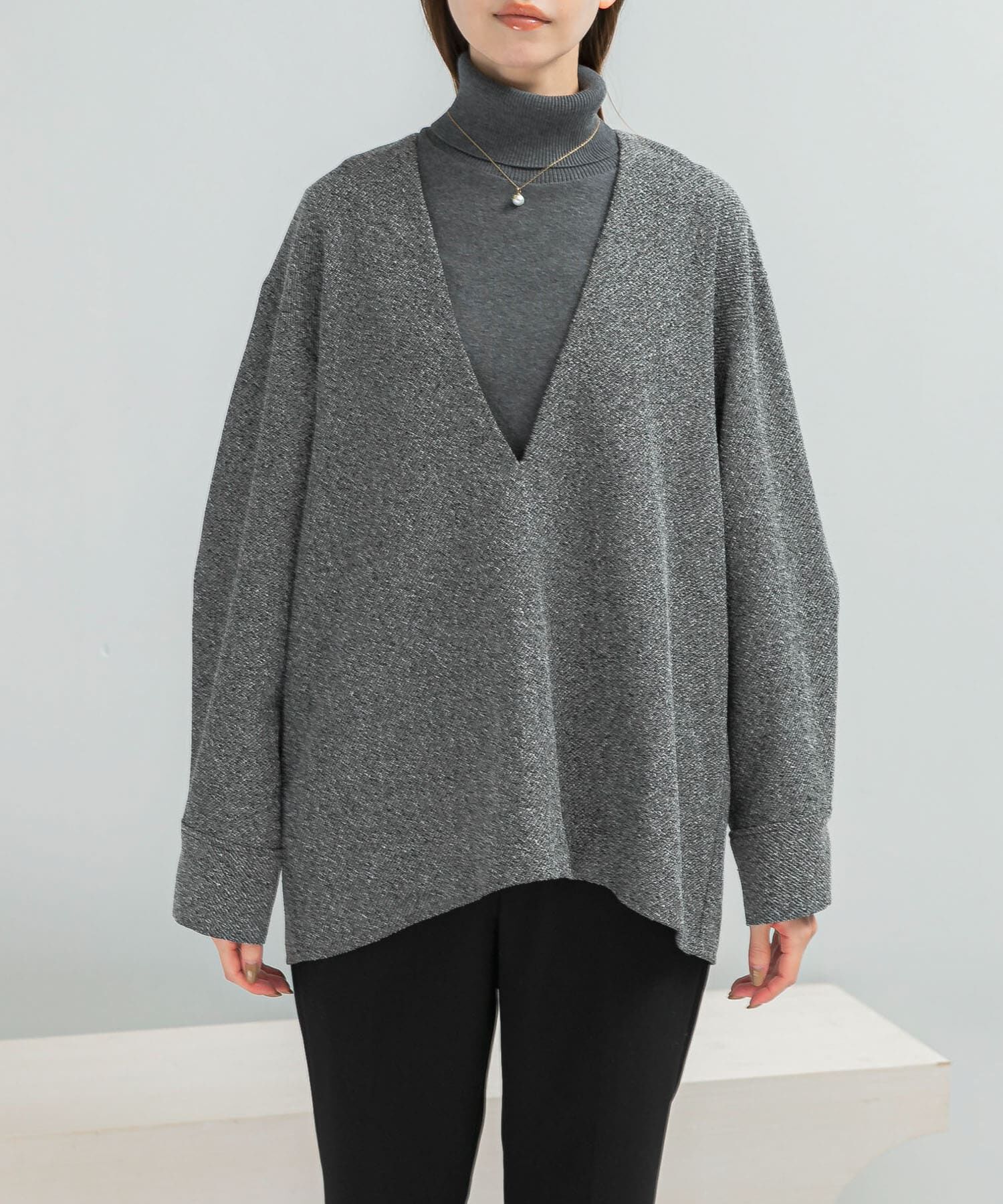 URBAN RESEARCH ROSSO「ツイード深Vネックプルオーバー」|シャツ・ブラウス|