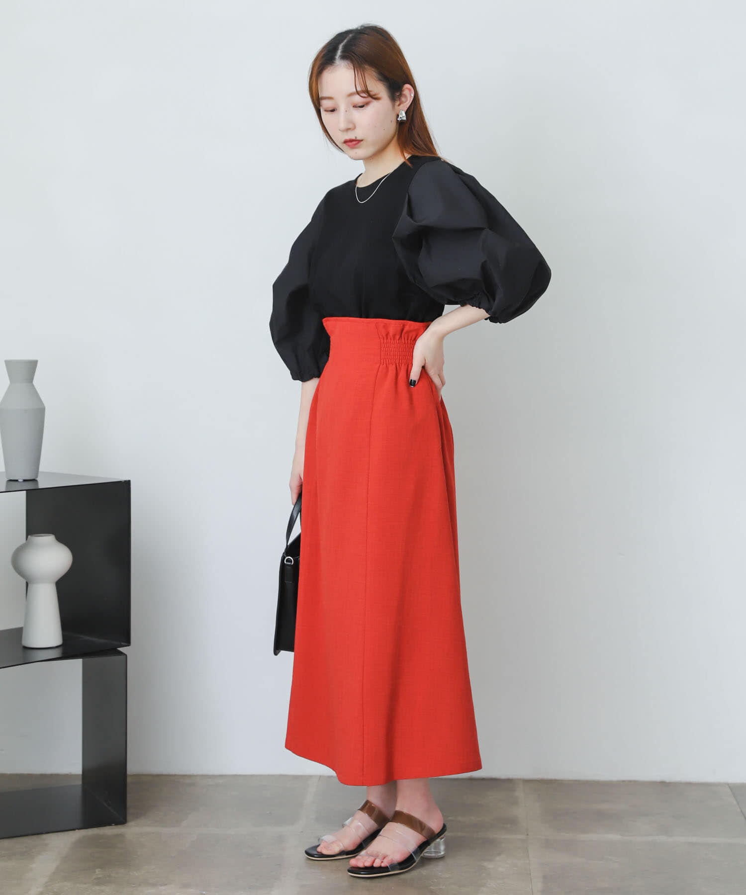 SENSE OF PLACE by URBAN RESEARCH「リネンライクハイウエストフレアスカート」|スカート|