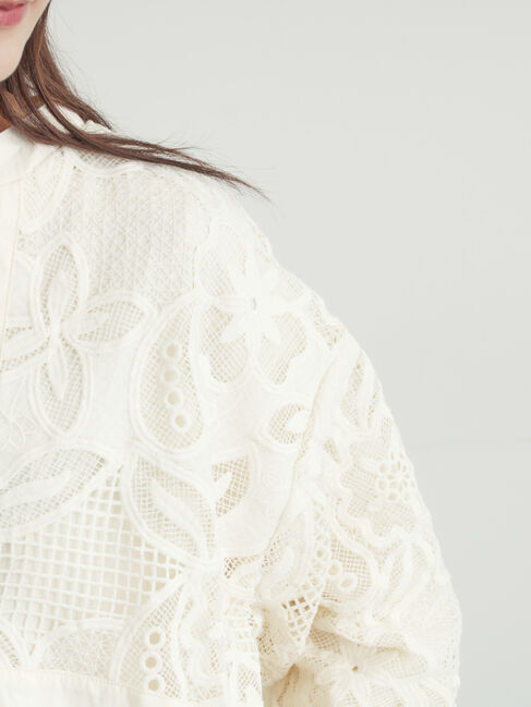 Samansa Mos2「切り替えレースブルゾン」|ブルゾン・スタジャン|