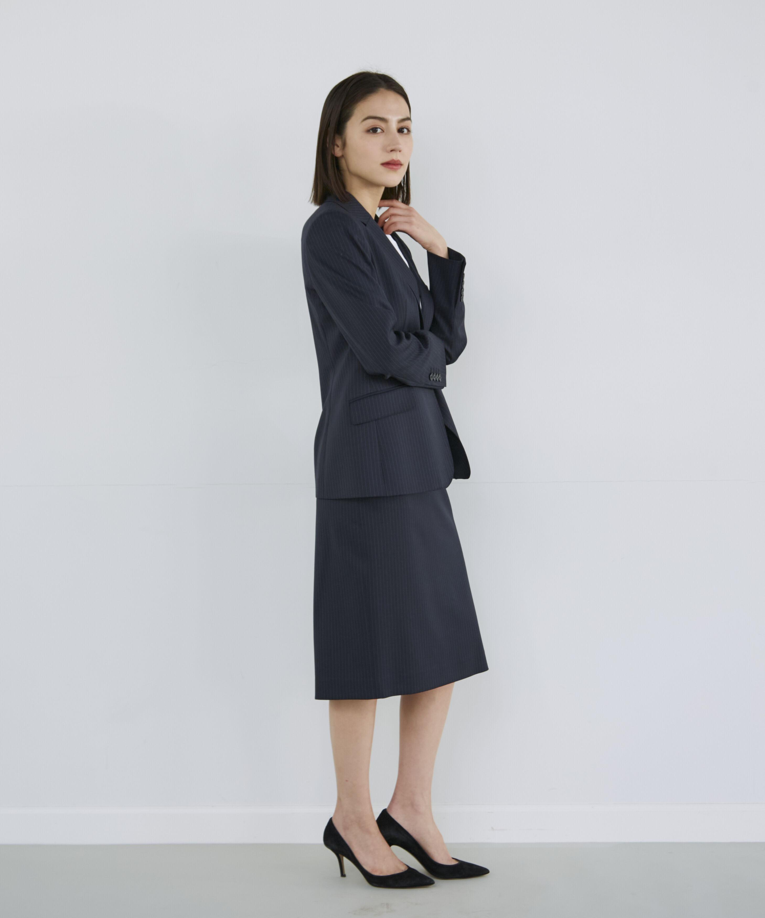 INED「シルクウールタイトスカート」|タイト|