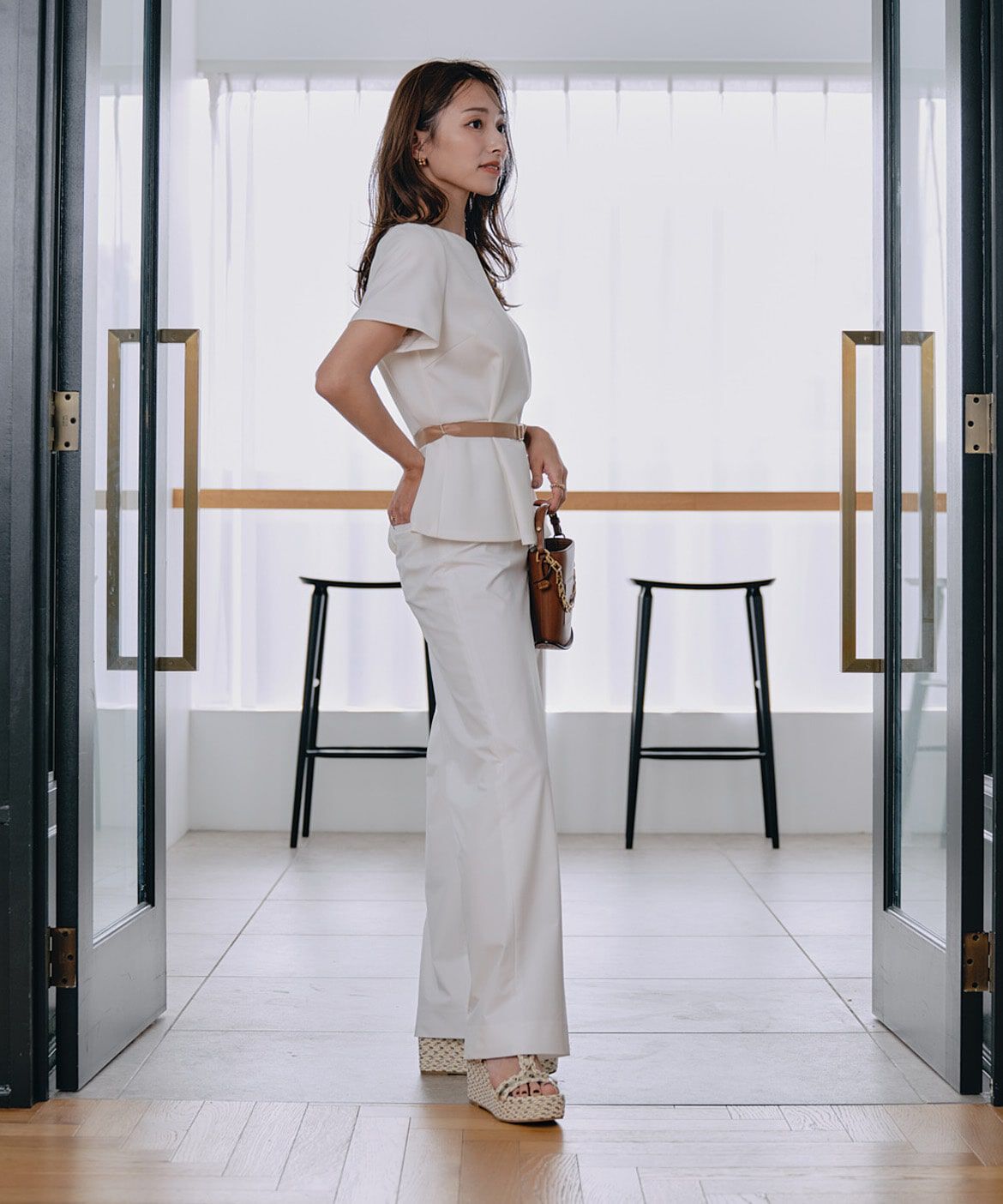 Maglie le cassetto「《M Maglie le cassetto&times;吉田理紗》凛と&ldquo;サマみえ&rdquo;ペプラムブラウス」|シャツ・ブラウス|