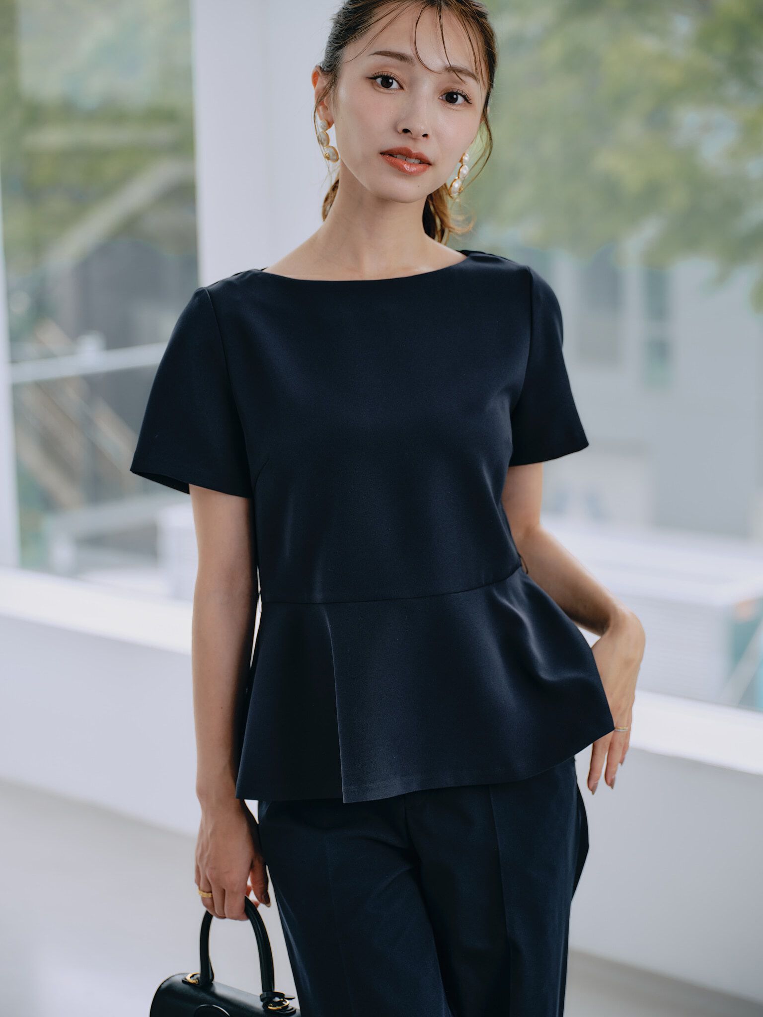 Maglie le cassetto「《M Maglie le cassetto&times;吉田理紗》凛と&ldquo;サマみえ&rdquo;ペプラムブラウス」|シャツ・ブラウス|