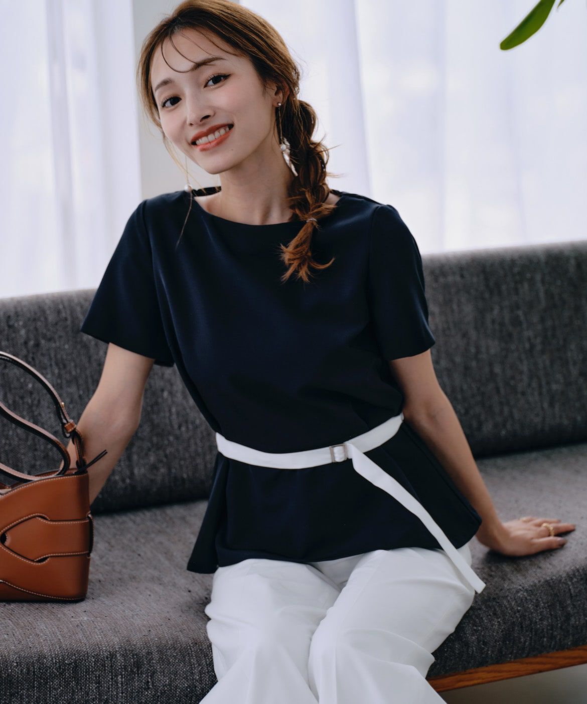 Maglie le cassetto「《M Maglie le cassetto&times;吉田理紗》凛と&ldquo;サマみえ&rdquo;ペプラムブラウス」|シャツ・ブラウス|