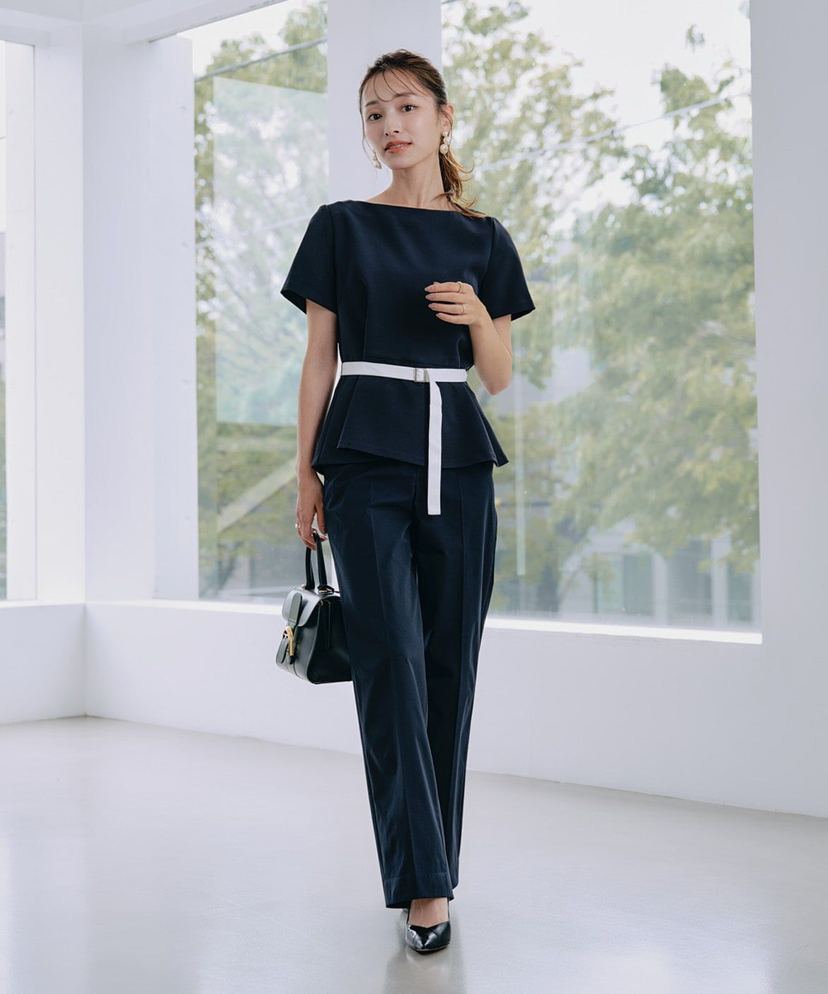 Maglie le cassetto「《M Maglie le cassetto&times;吉田理紗》凛と&ldquo;サマみえ&rdquo;ペプラムブラウス」|シャツ・ブラウス|