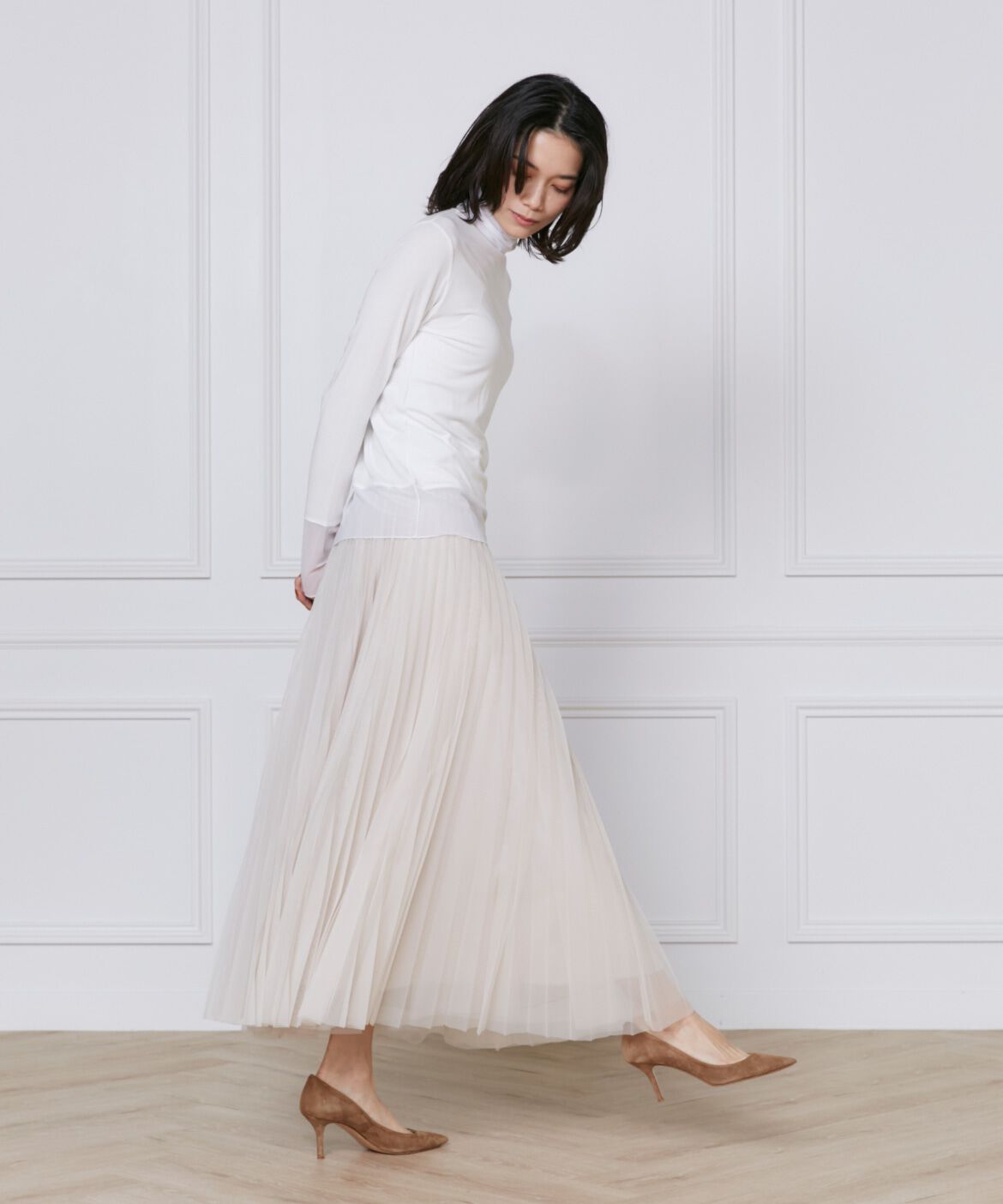INED「チュールプリーツスカート」|スカート|