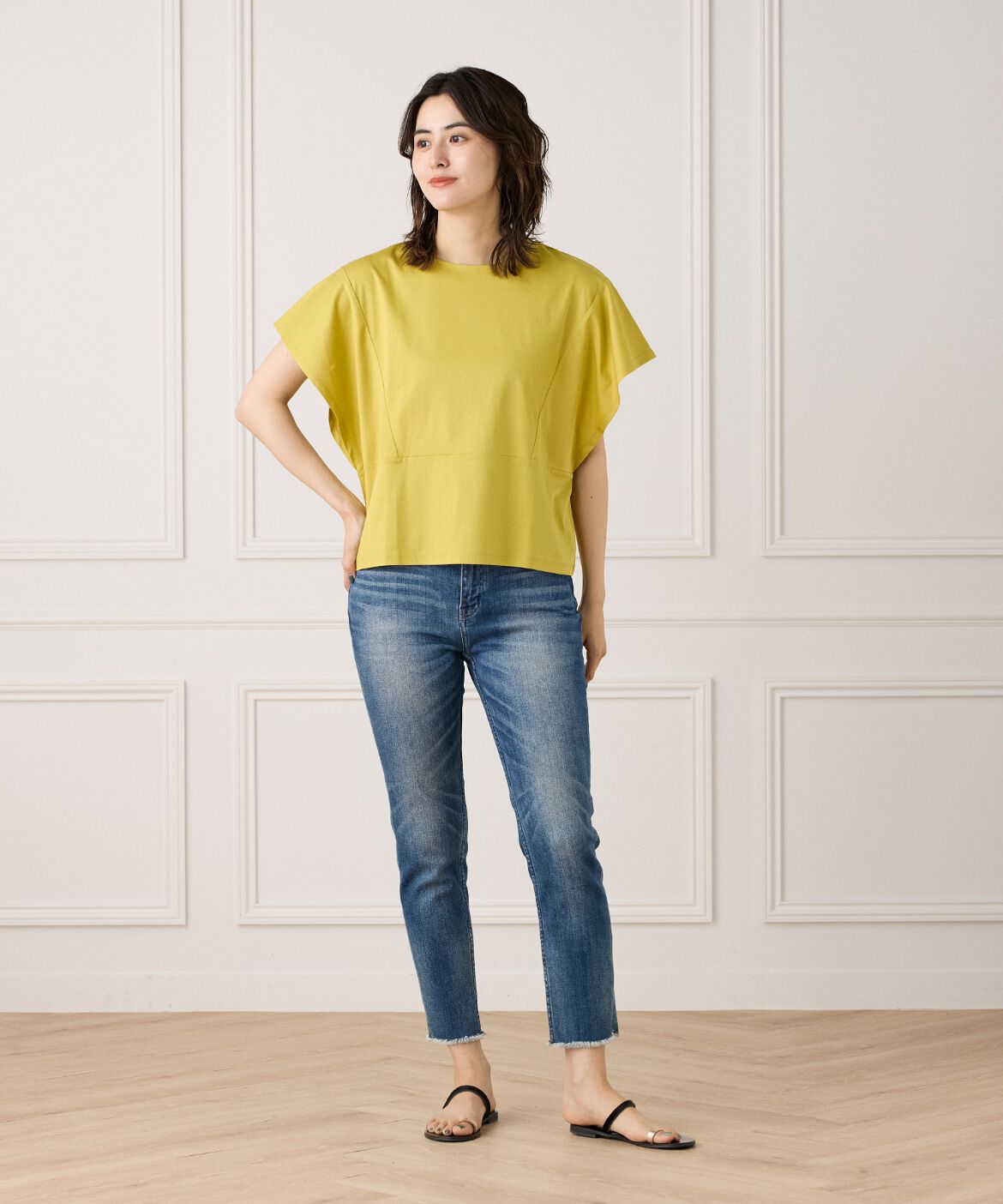 7-IDconcept.「《大きいサイズ》ハンカチスリーブプルオーバー《接触冷感》」|Tシャツ・カットソー|