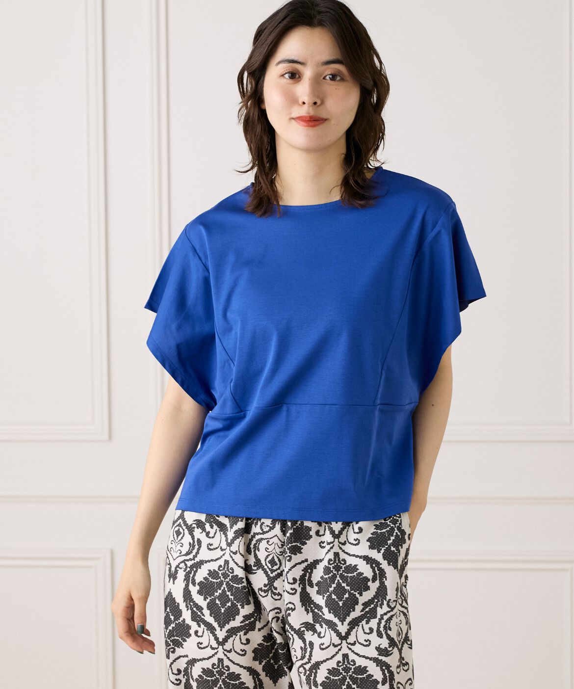 7-IDconcept.「《大きいサイズ》ハンカチスリーブプルオーバー《接触冷感》」|Tシャツ・カットソー|ブルー1