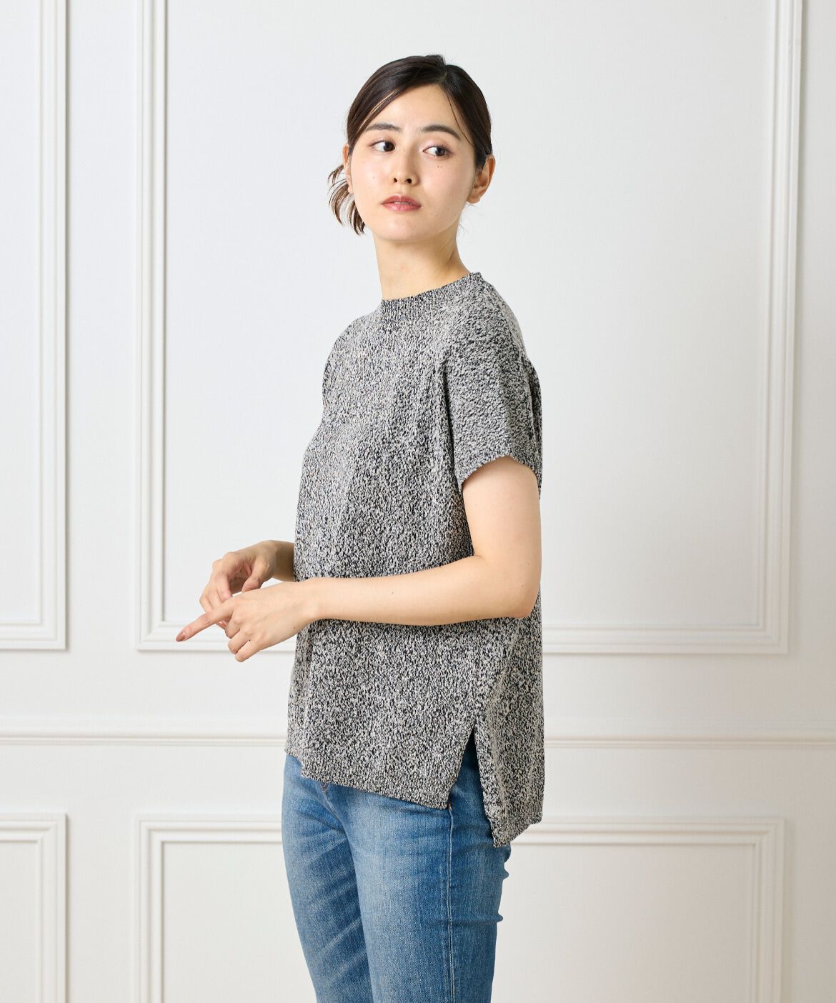 7-IDconcept.「《大きいサイズ》ブークレミックスニット」|ニット・セーター|