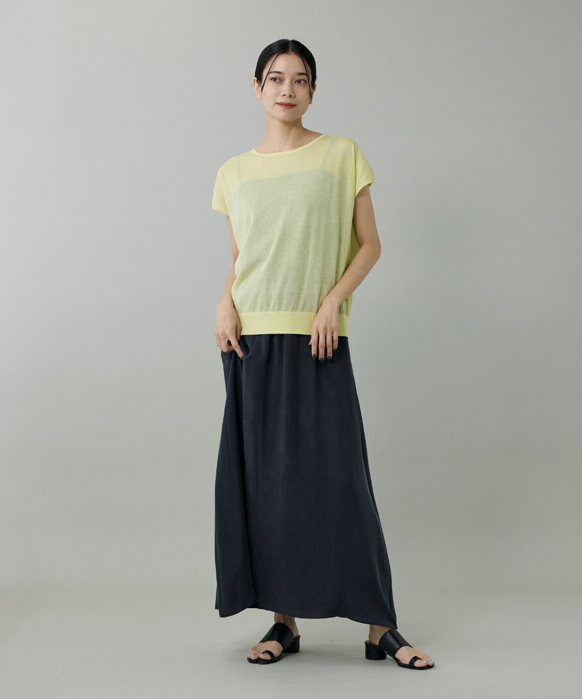 INED「《大きいサイズ》フレンチスリーブニット」|ニット・セーター|