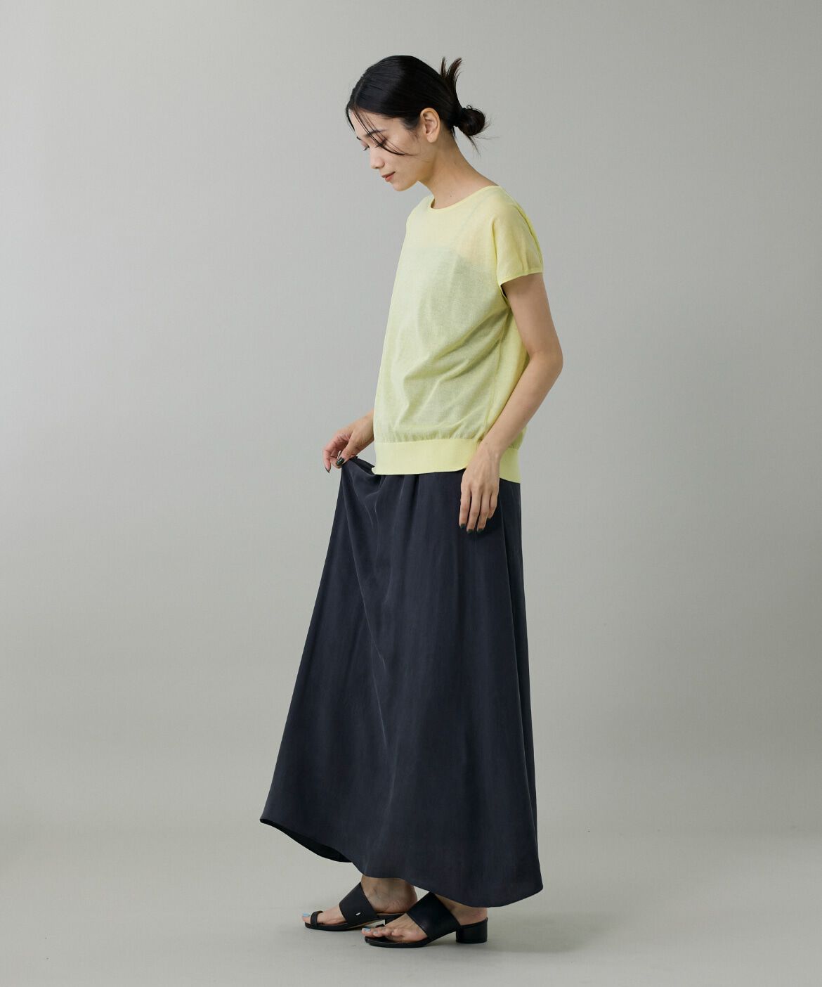 INED「《大きいサイズ》フレンチスリーブニット」|ニット・セーター|