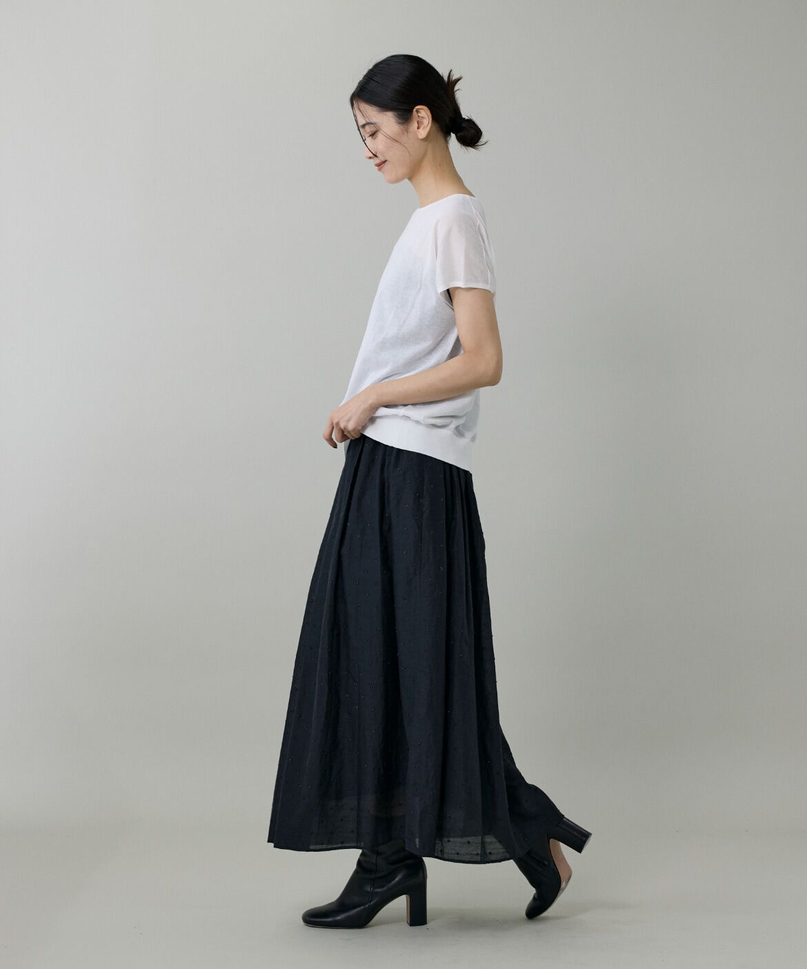 INED「《大きいサイズ》フレンチスリーブニット」|ニット・セーター|