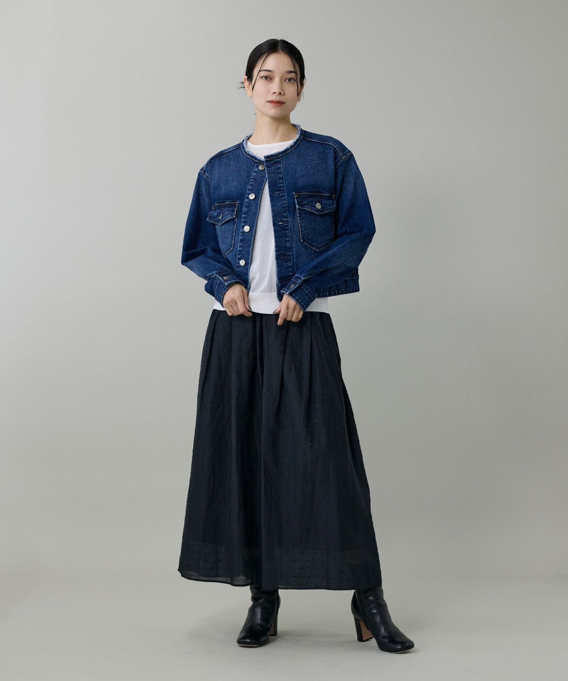 INED「《大きいサイズ》フレンチスリーブニット」|ニット・セーター|