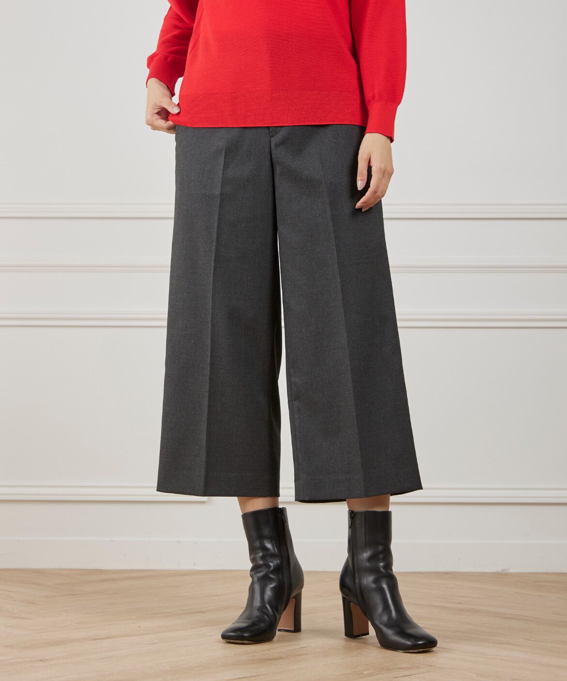 DAY by DAY it&rsquo;s international「ワイドクロップトパンツ《TRサキソニー裏起毛》」|その他|チャコールグ 3