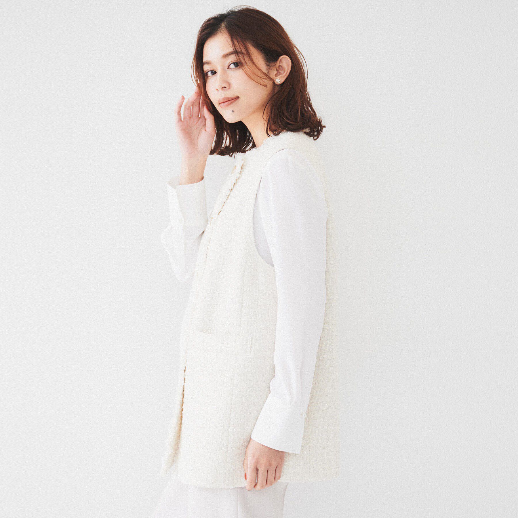 UNTITLED「ファンシーツイードジレ」|ベスト・ジレ|