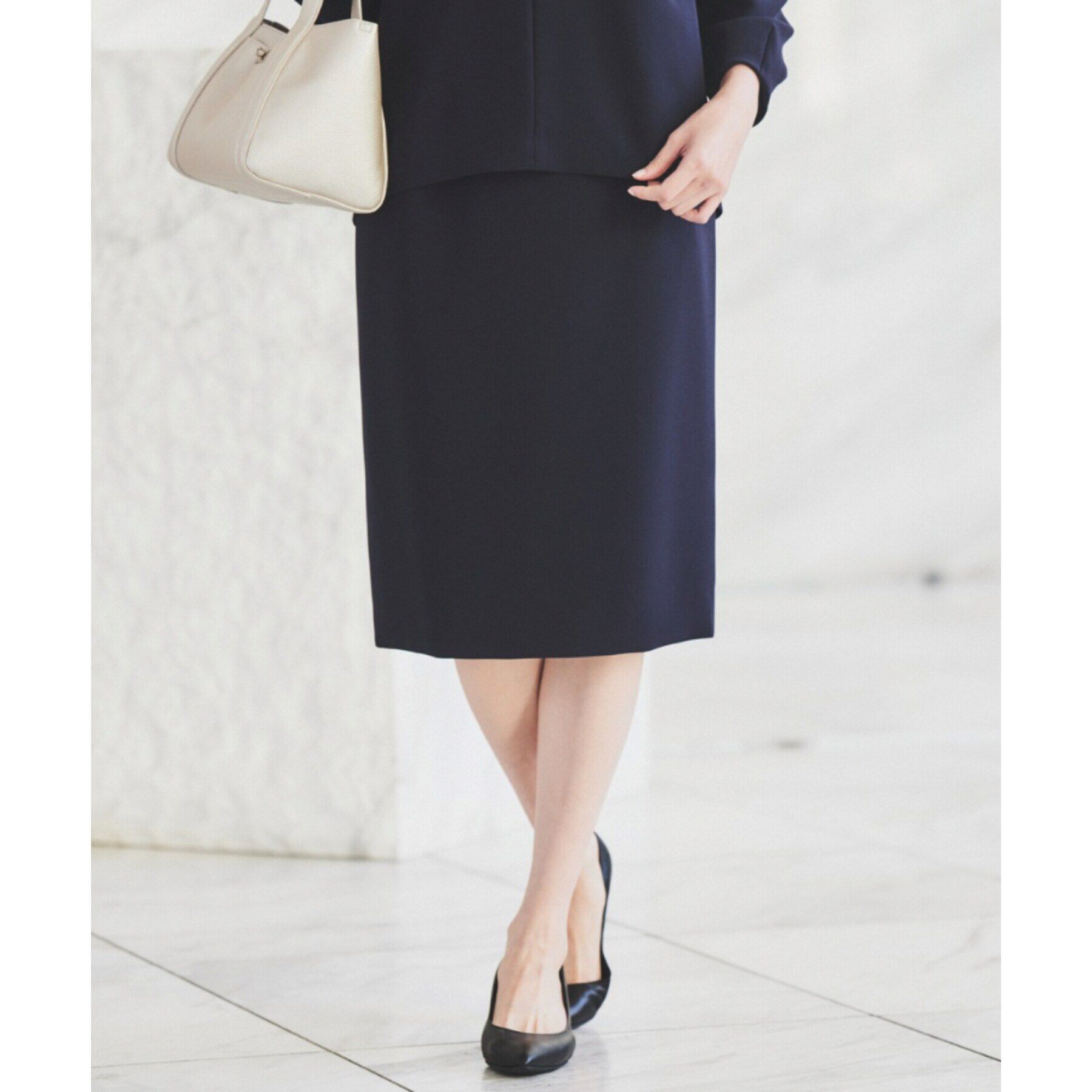 UNTITLED「【通勤スーツ】タイトスカート」|スカート|ネイビー(094)