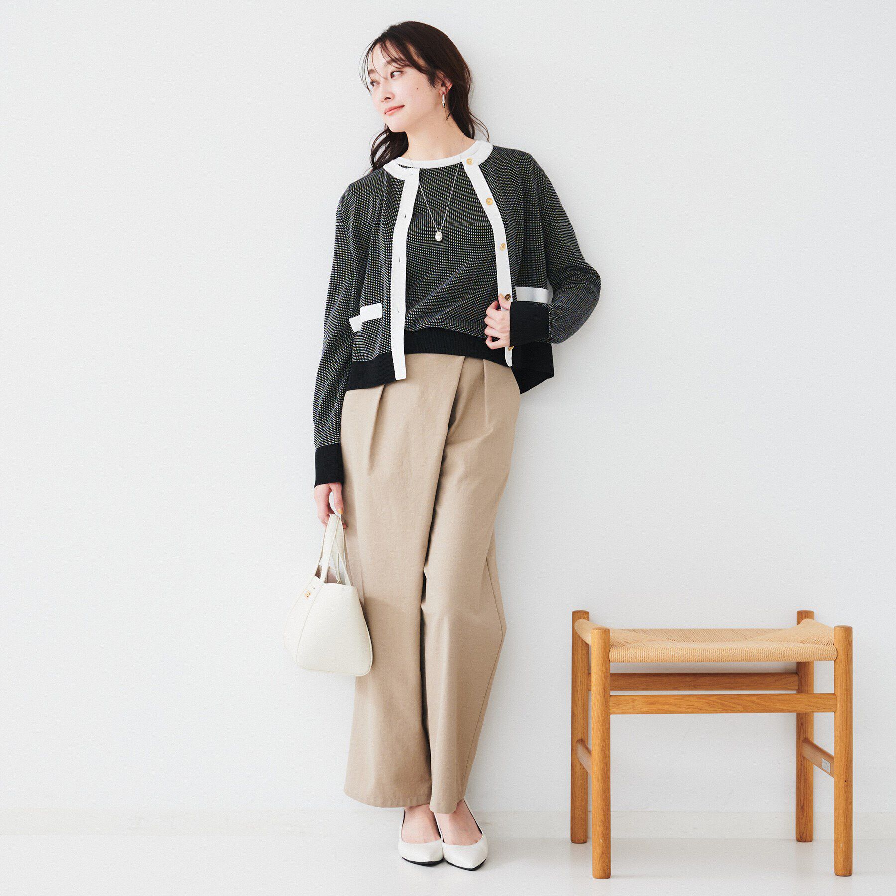 UNTITLED「【配色カラー/アンサンブル可能】キレイめ カーディガンニット」|カーディガン|