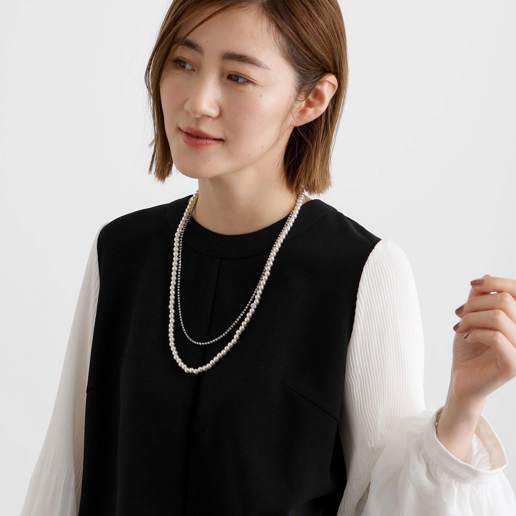 grove「ダイヤ型レーンパール調ネックレス【入卒対応可】」|ネックレス|