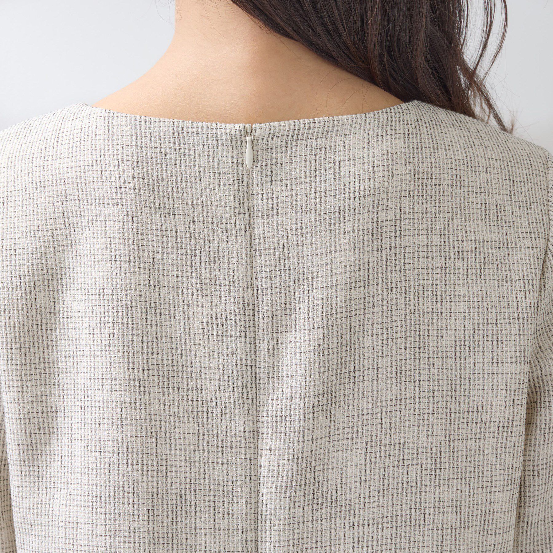 INDIVI「【軽量／セレモニー／SETUP可能】ストレッチツイードAラインワンピース」|ワンピース|