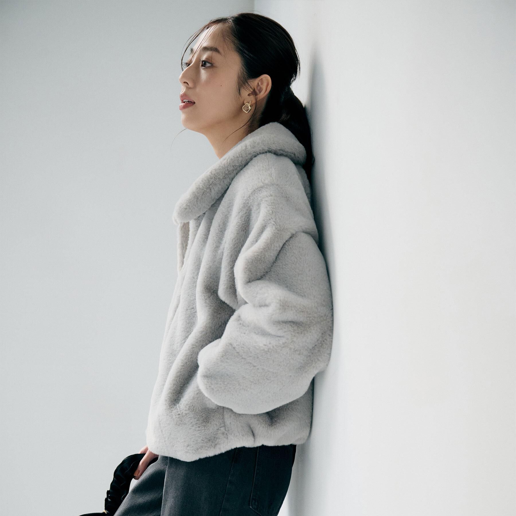 index「エコファーショートコート【洗える】」|ステンカラーコート|