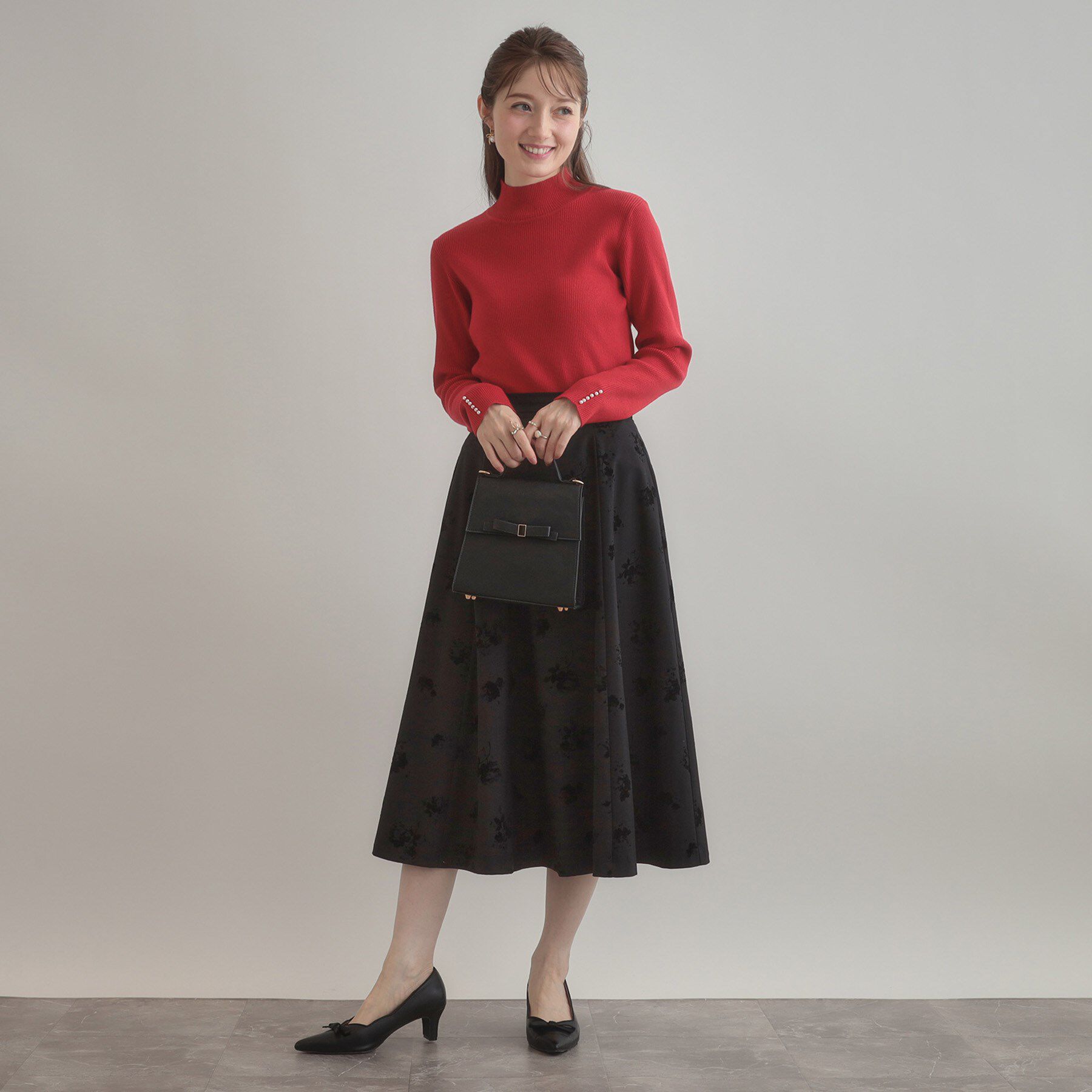 Couture broach「【多機能・フェミニン】パール調リブニット」|ニット・セーター|