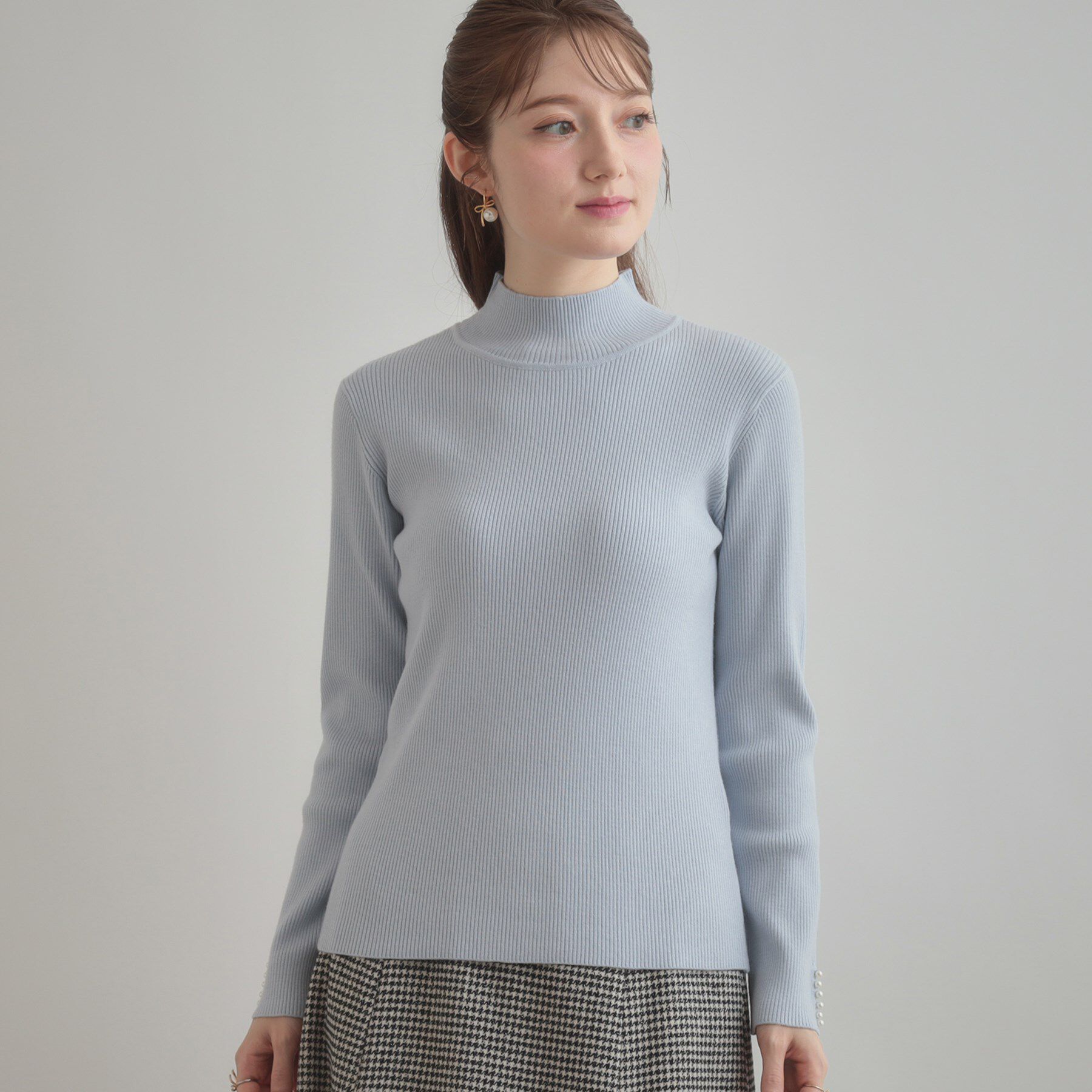 Couture broach「【多機能・フェミニン】パール調リブニット」|ニット・セーター|