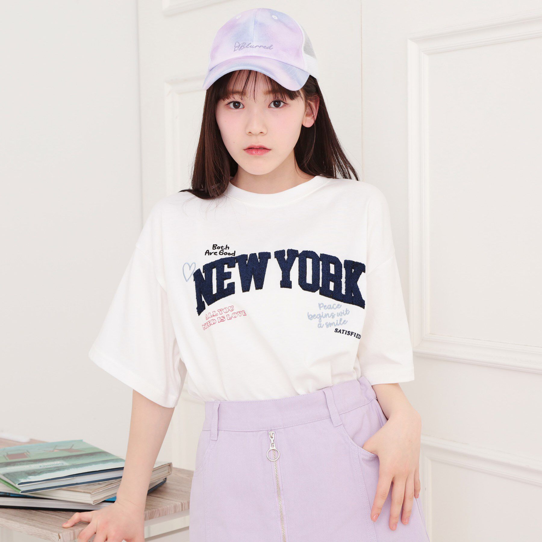 PINK-latte「さがら刺繍ビッグTシャツ」|Tシャツ・カットソー|オフホワイト(003