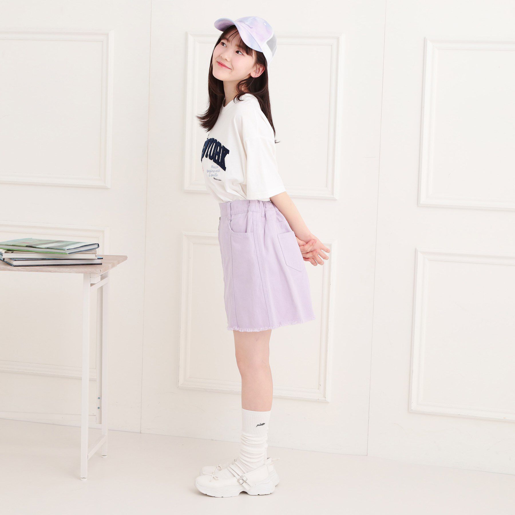 PINK-latte「さがら刺繍ビッグTシャツ」|Tシャツ・カットソー|