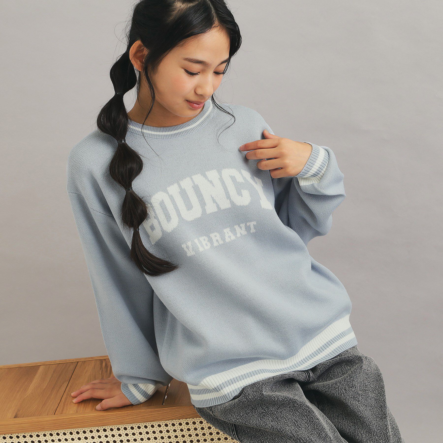 PINK-latte「ウォッシャブルアソートニット」|ニット・セーター|サックスブルー(09