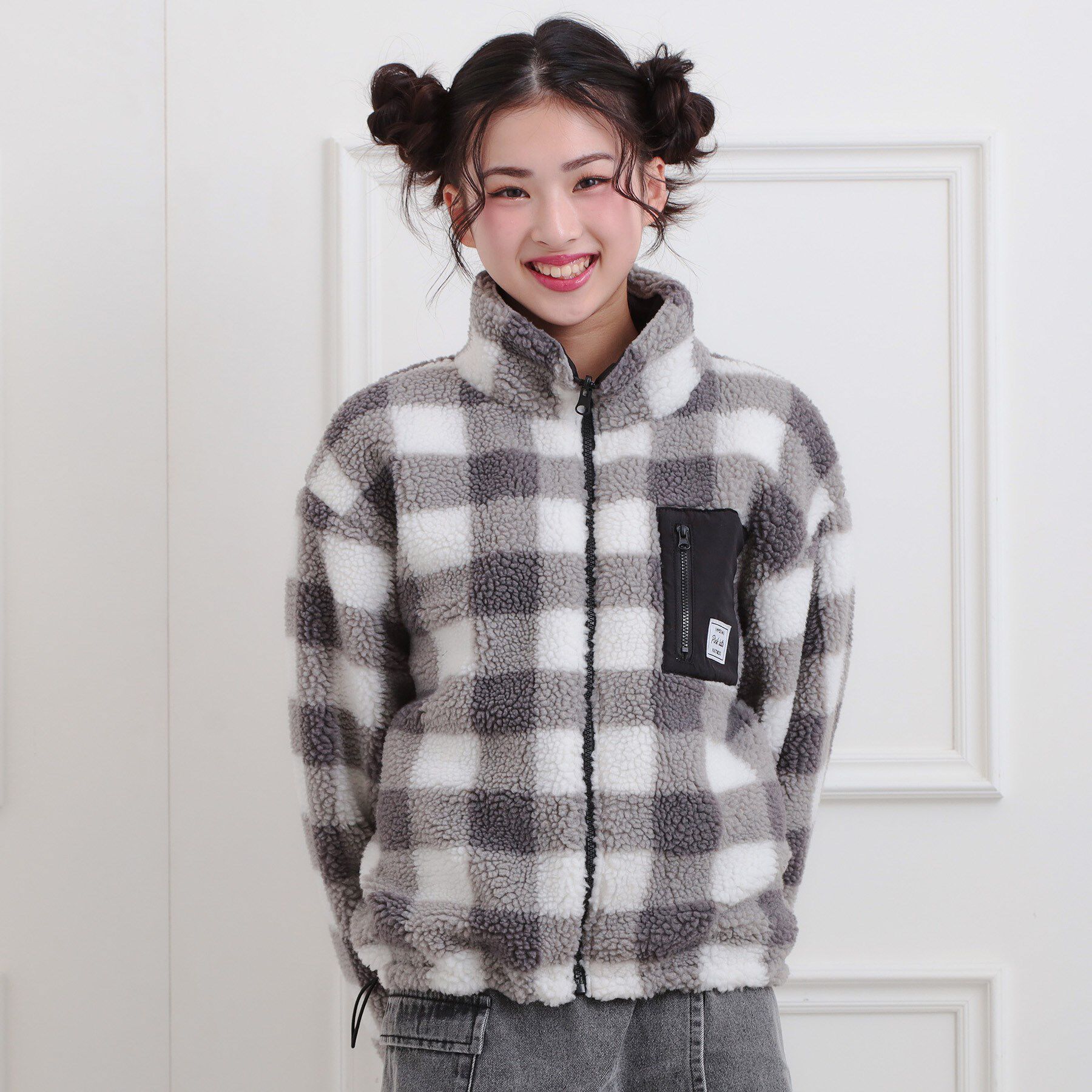 PINK-latte「ボアリバーシブルブルゾン」|ブルゾン・スタジャン|