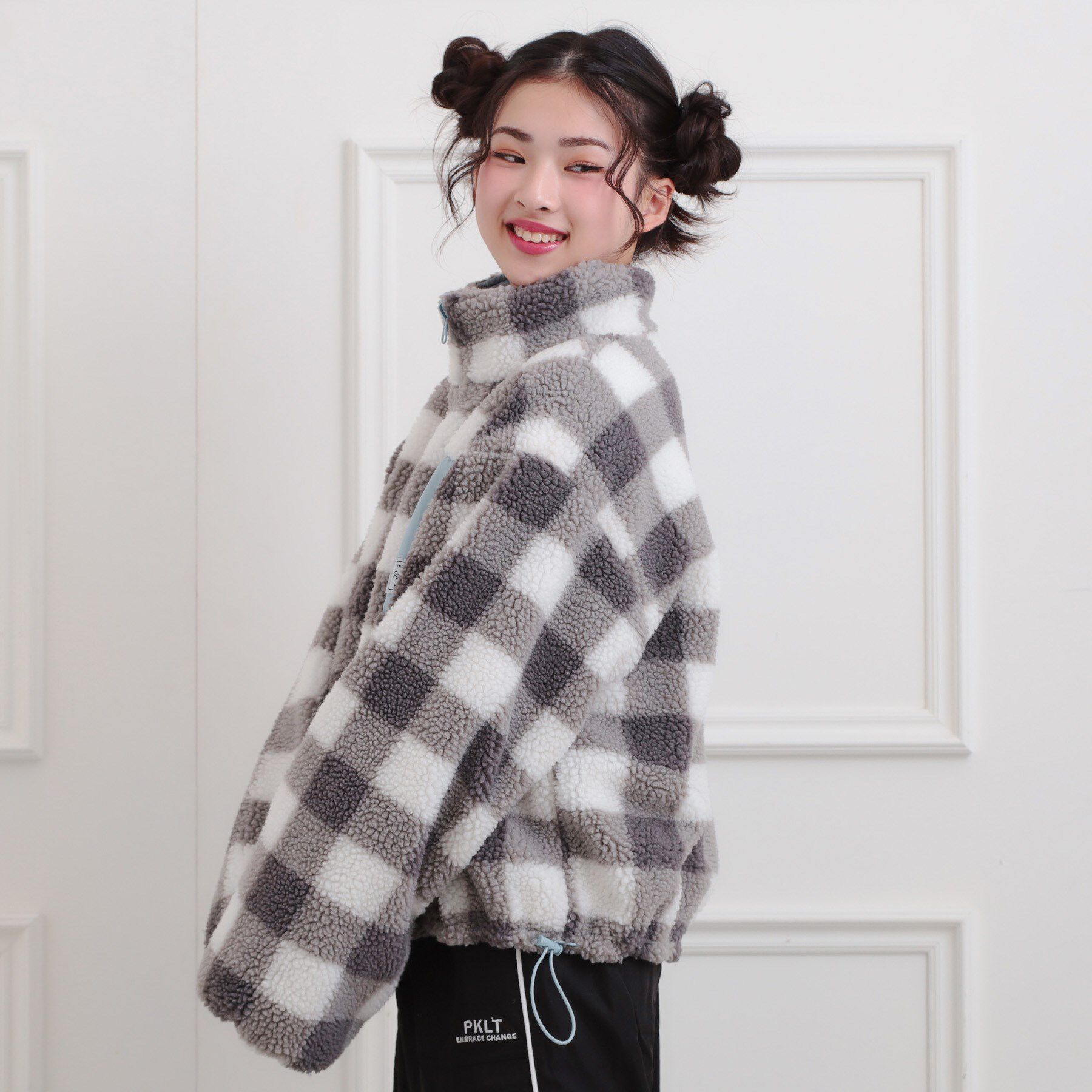 PINK-latte「ボアリバーシブルブルゾン」|ブルゾン・スタジャン|