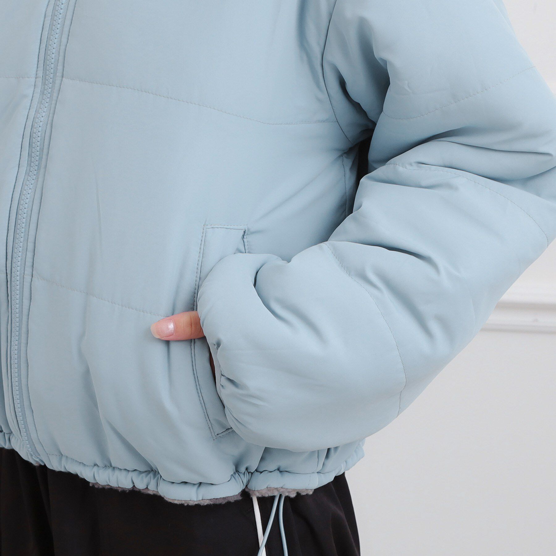 PINK-latte「ボアリバーシブルブルゾン」|ブルゾン・スタジャン|