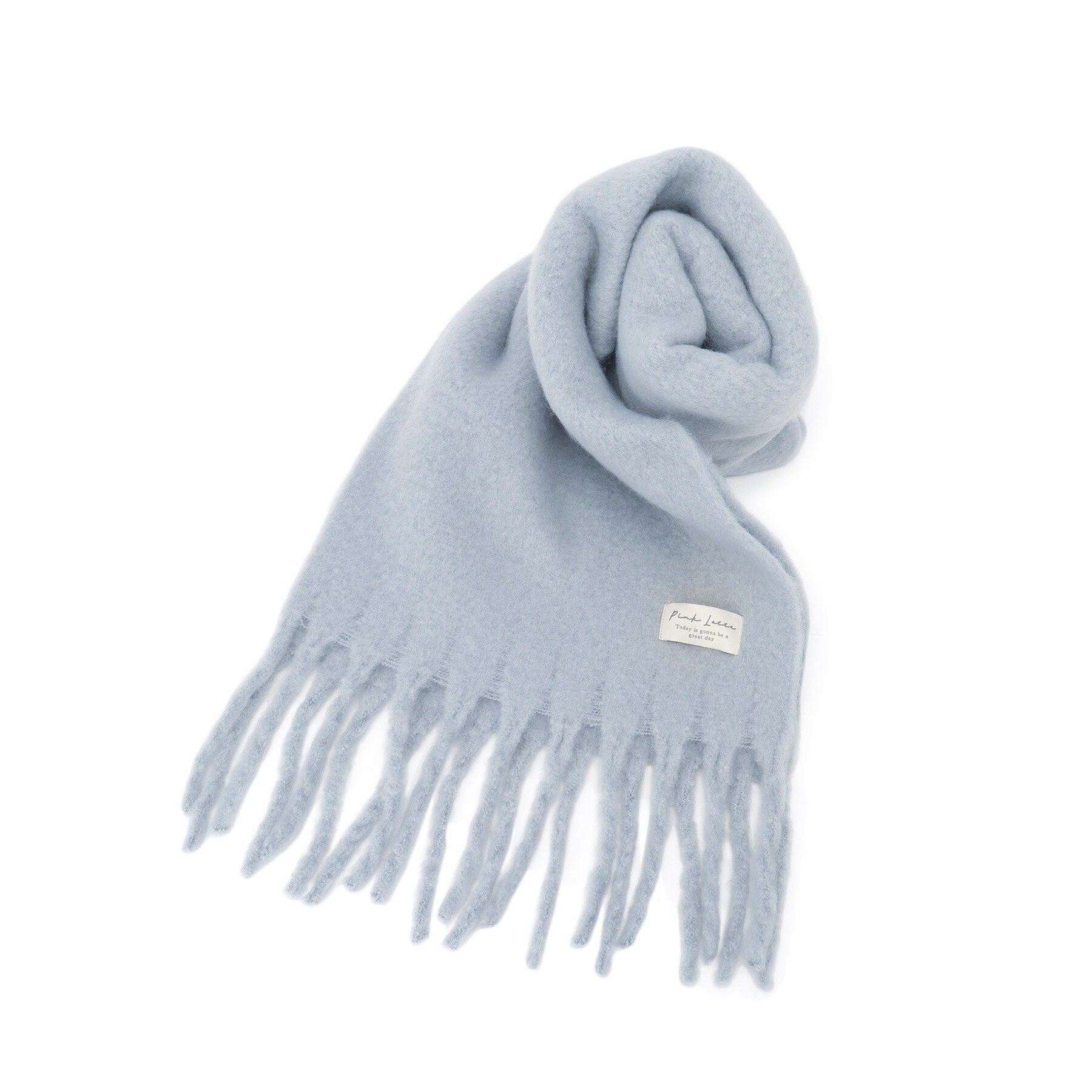 PINK-latte「ボリュームフリンジストール」|マフラー|