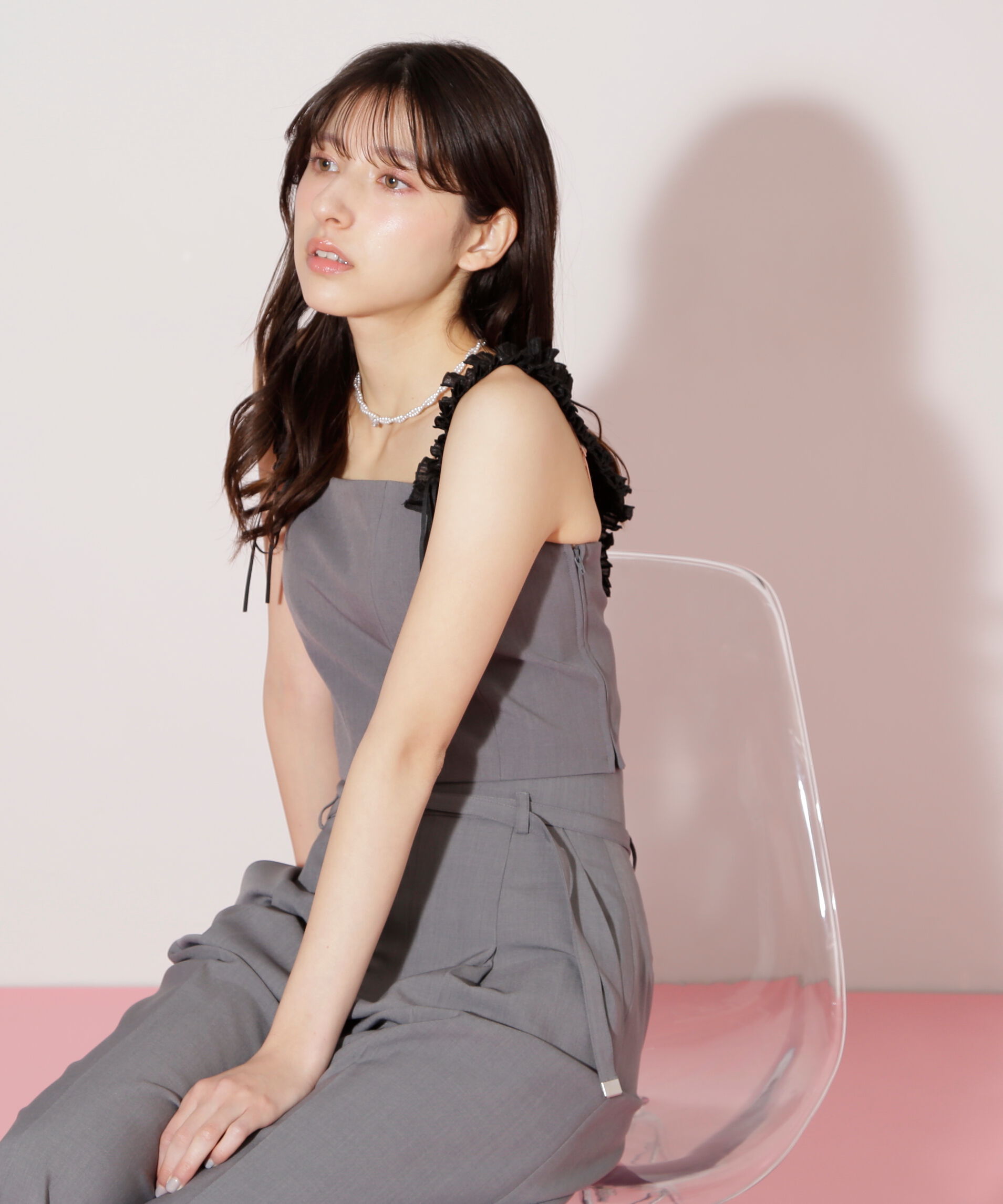  「〈セットアップ対応〉フリルショルダービスチェ」|シャツ・ブラウス|