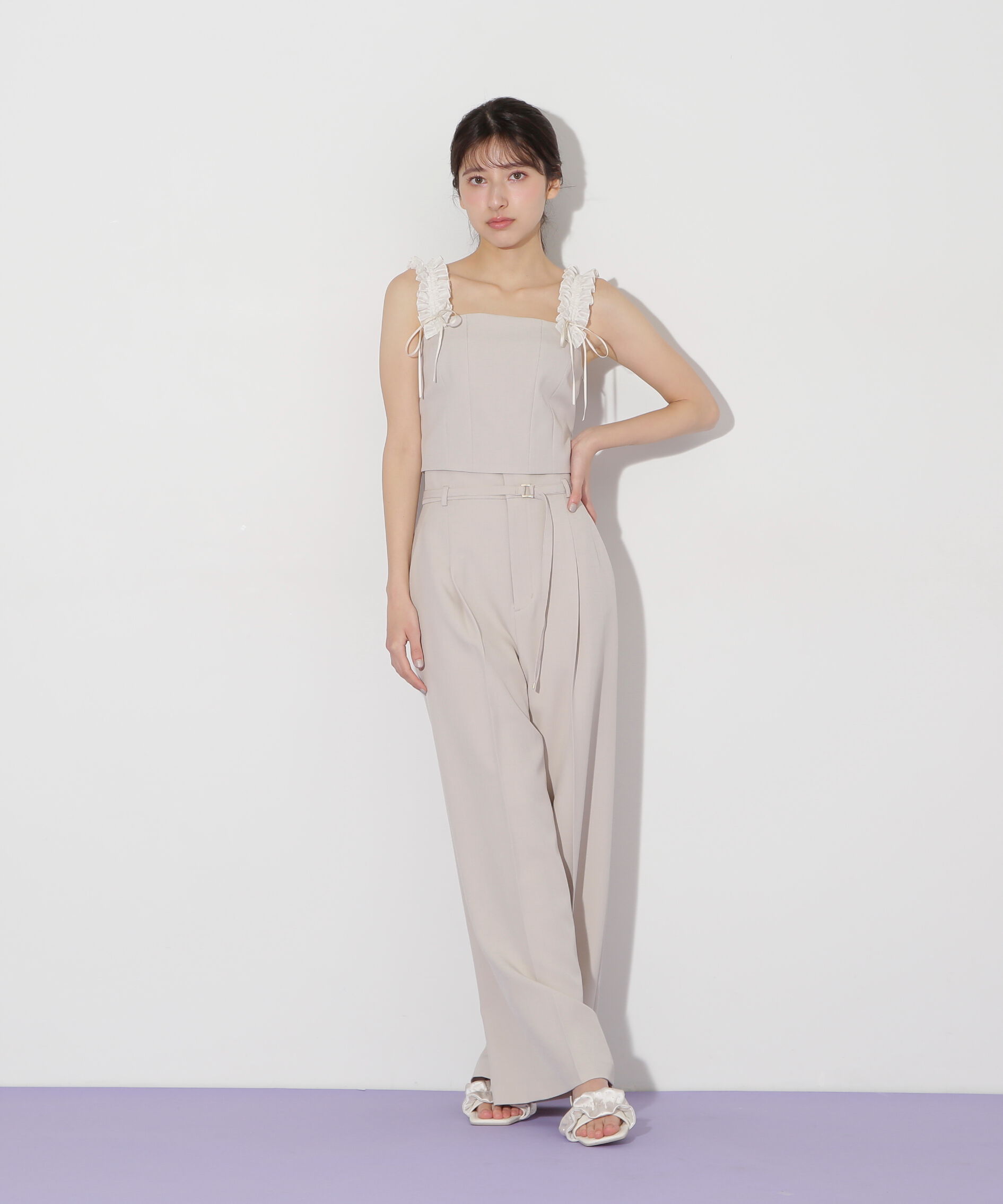  「〈セットアップ対応〉フリルショルダービスチェ」|シャツ・ブラウス|