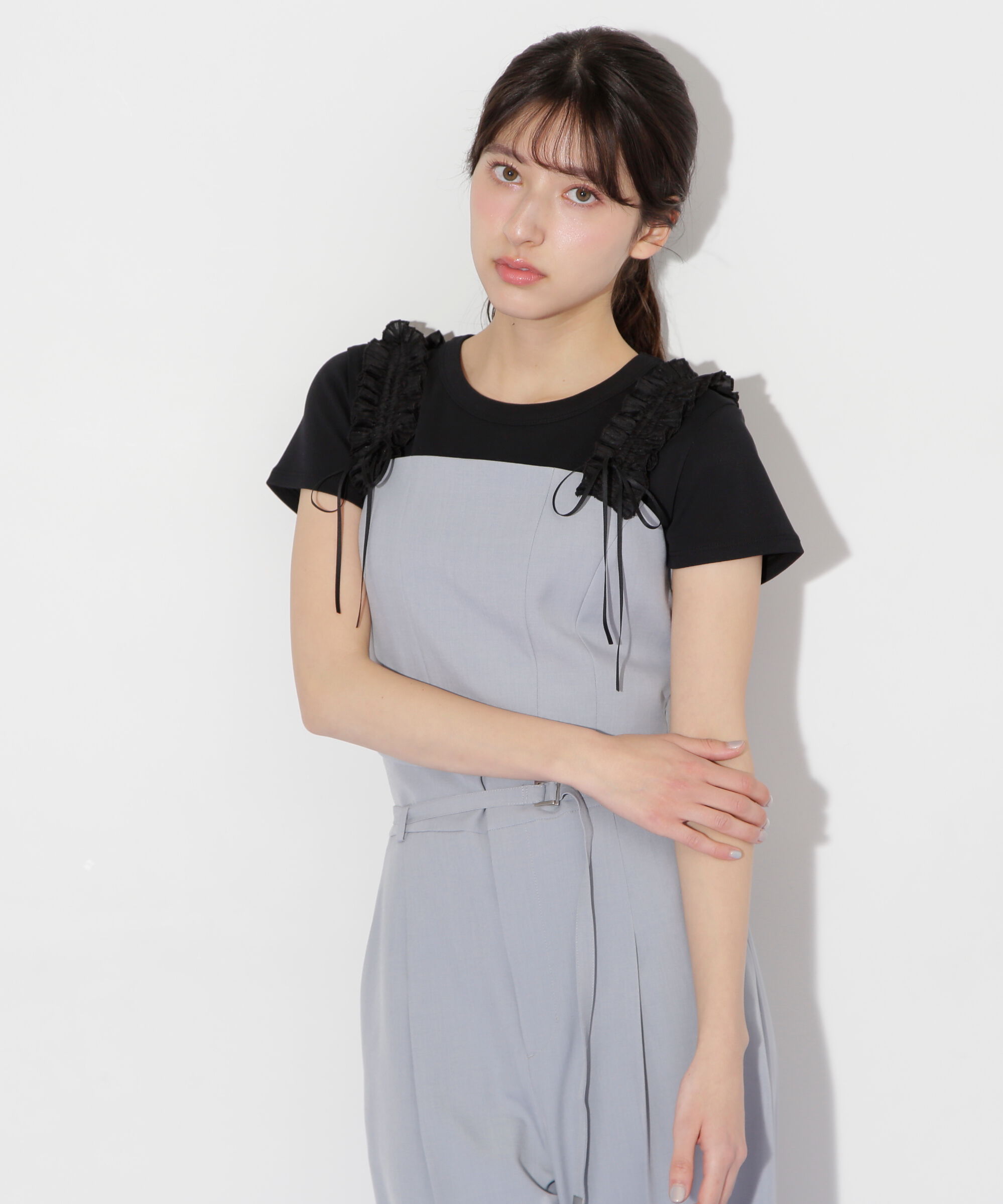  「〈セットアップ対応〉フリルショルダービスチェ」|シャツ・ブラウス|