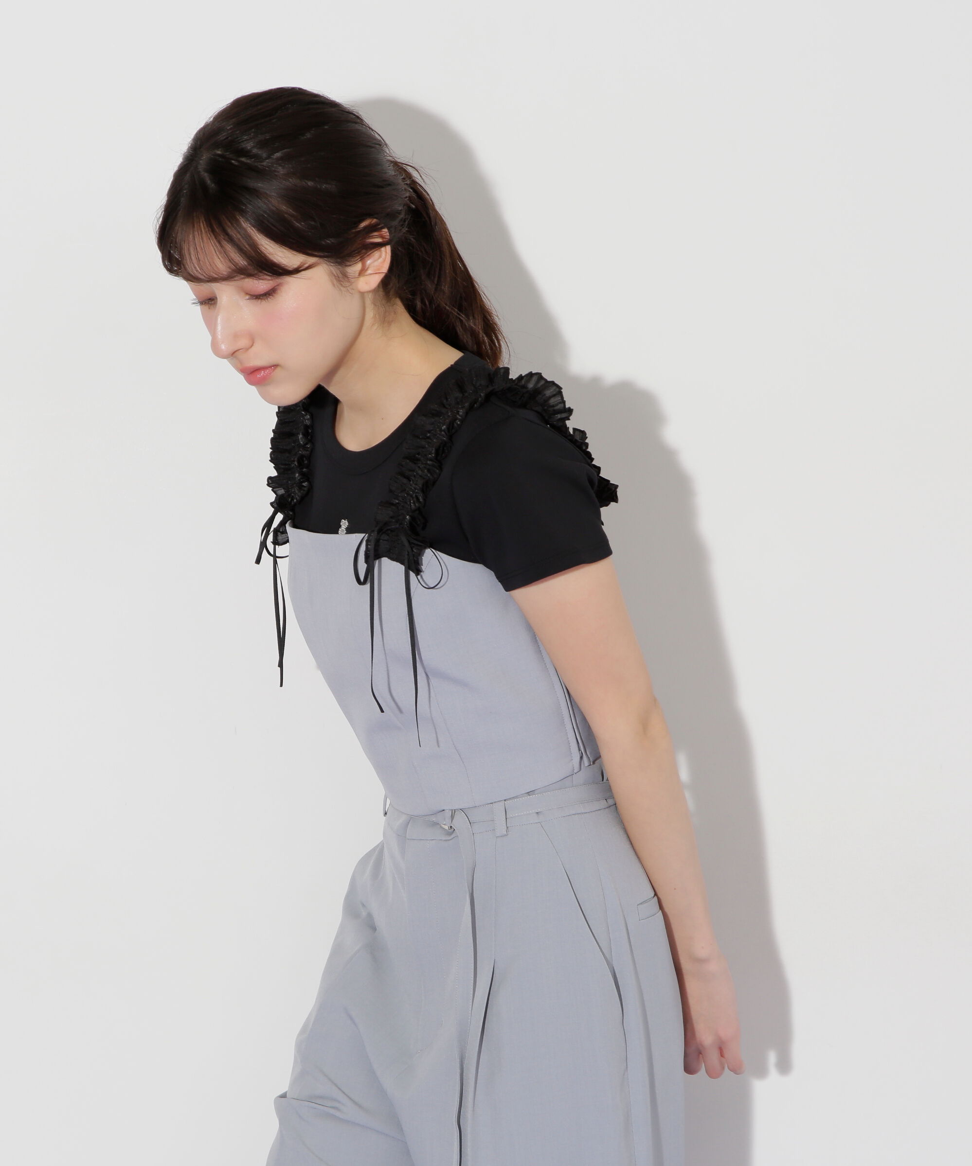  「〈セットアップ対応〉フリルショルダービスチェ」|シャツ・ブラウス|