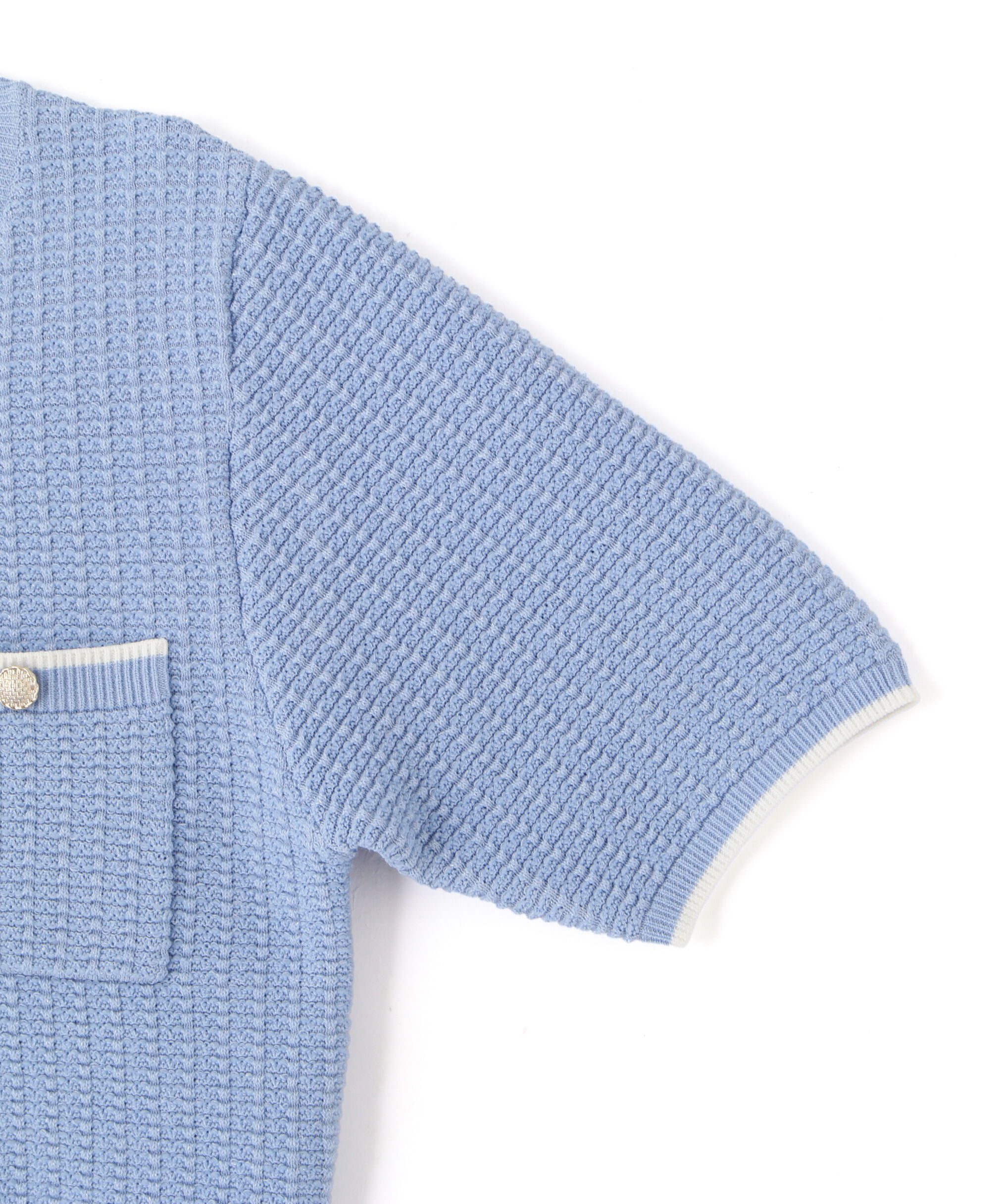  「半袖ツイードニットカーディガン」|ニット・セーター|