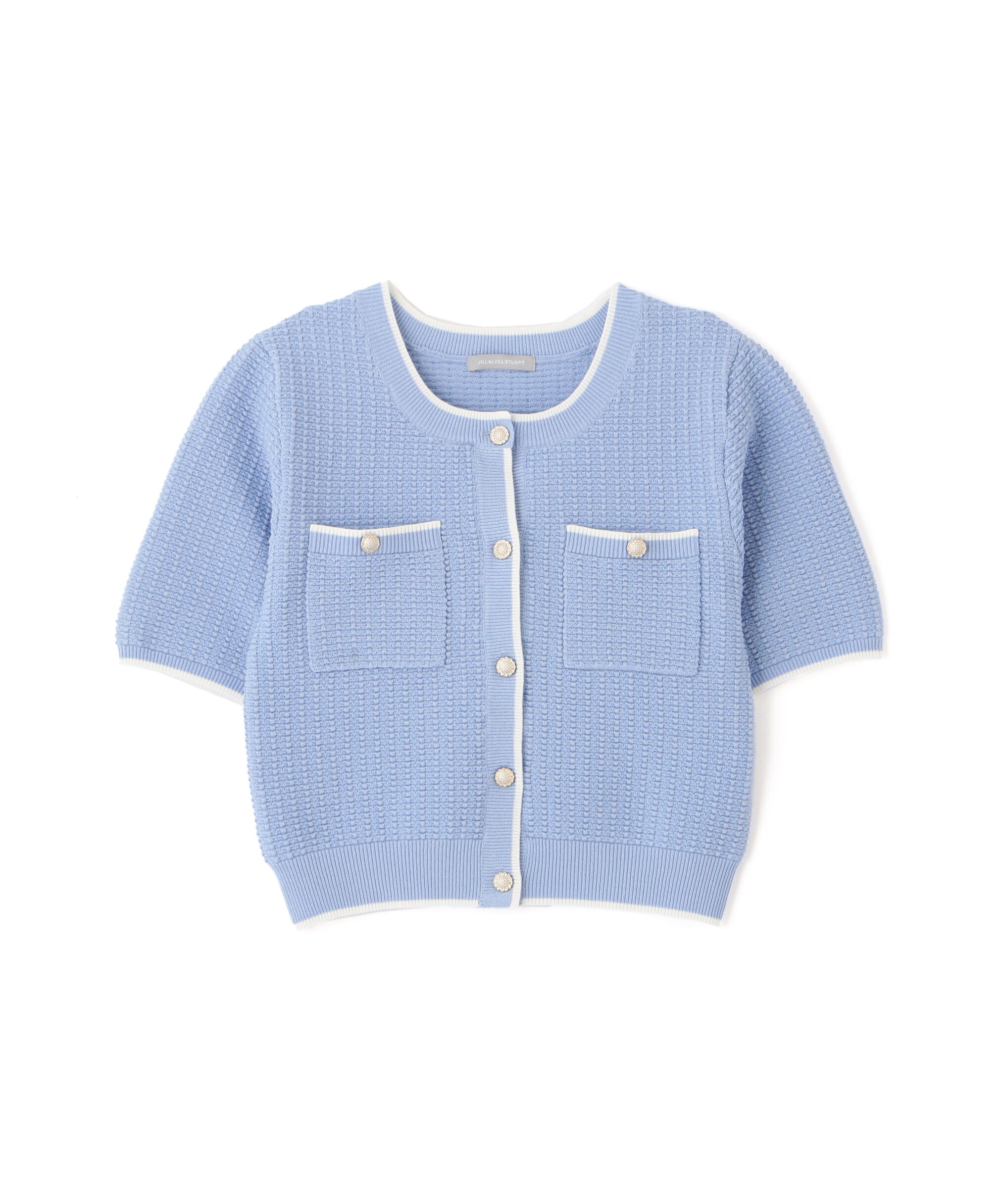  「半袖ツイードニットカーディガン」|ニット・セーター|