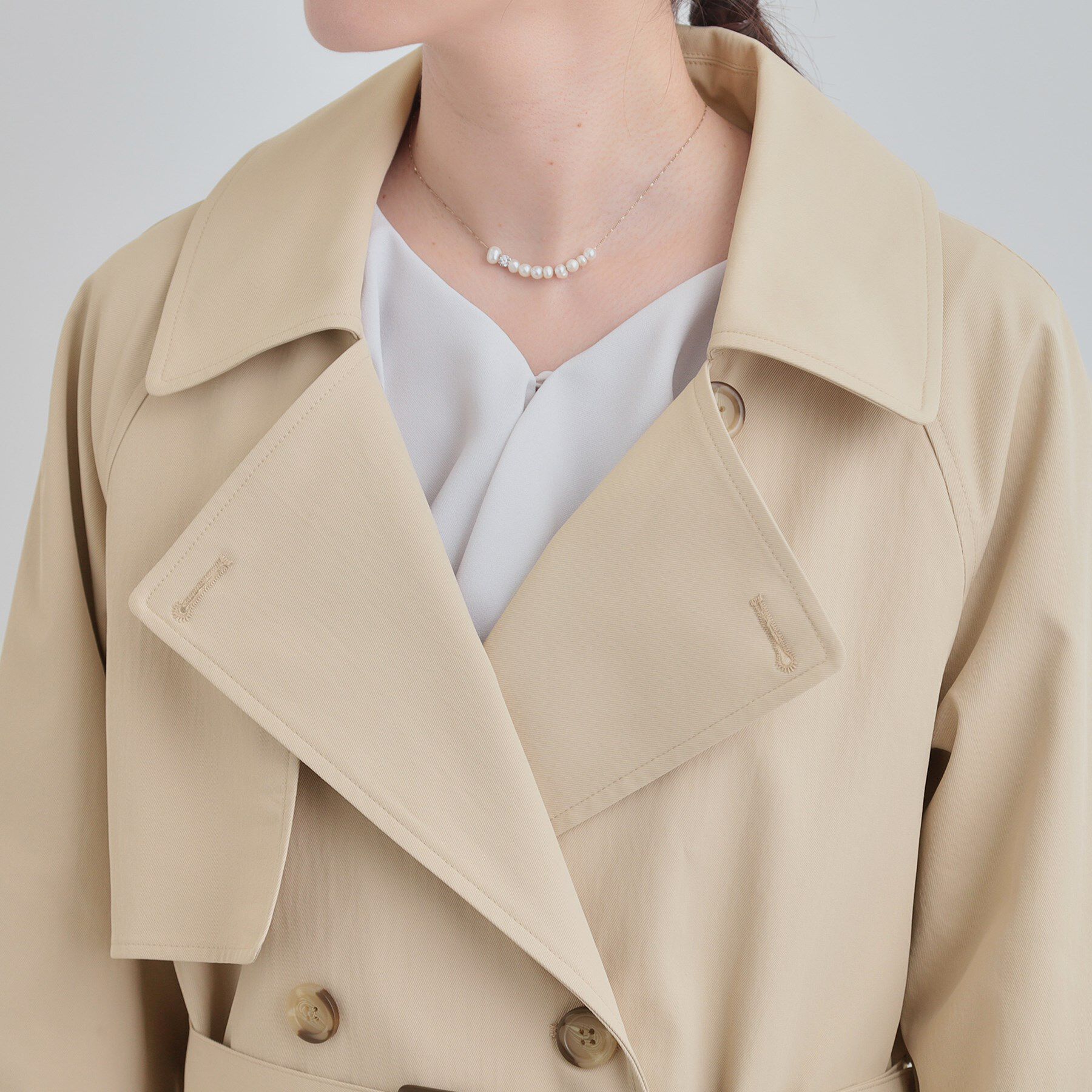 SHOO･LA･RUE「【S-LL/撥水】通勤やお出かけにも活躍 ミドルトレンチコート」|トレンチコート|