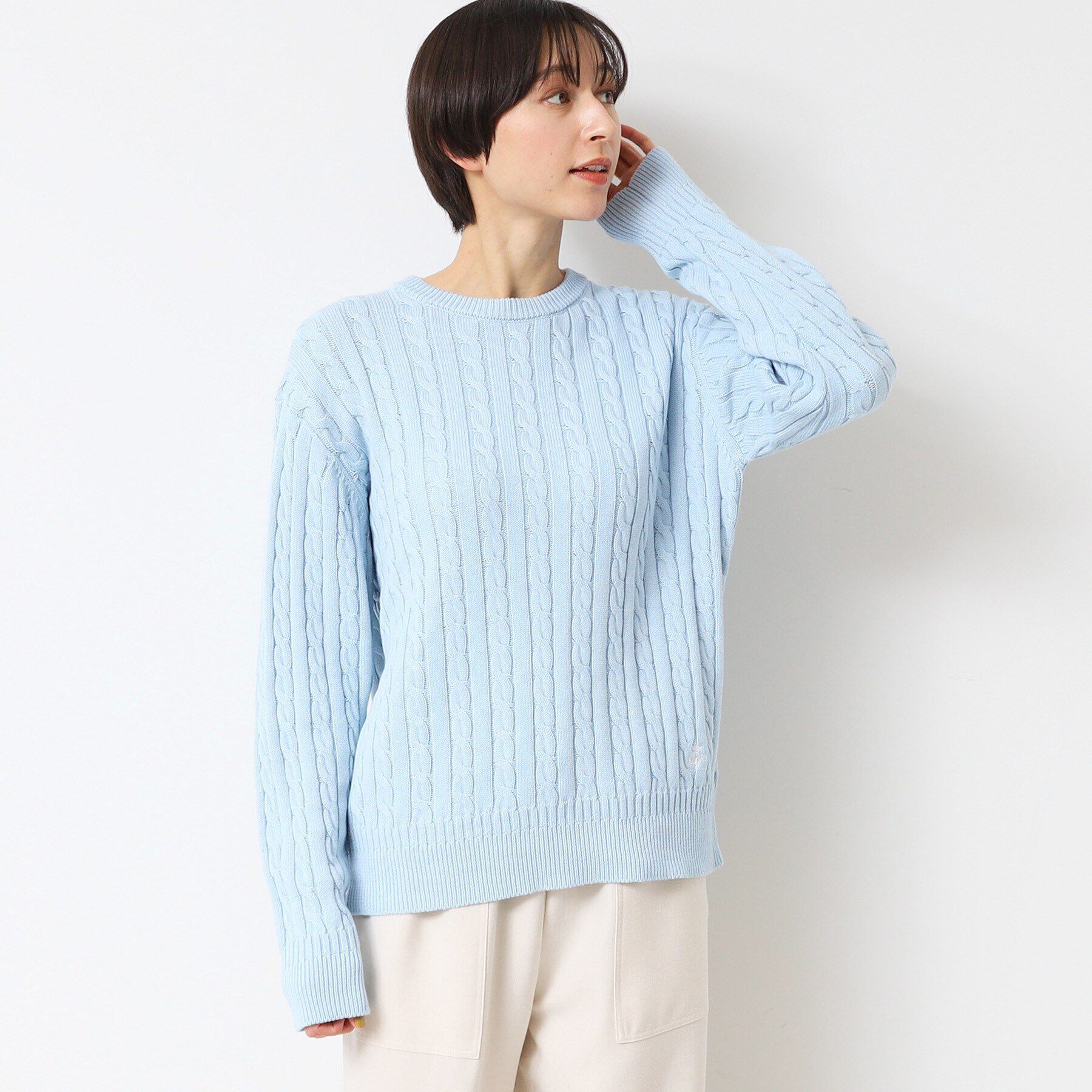 Dessin「ケーブルニット」|ニット・セーター|ブルー(091)