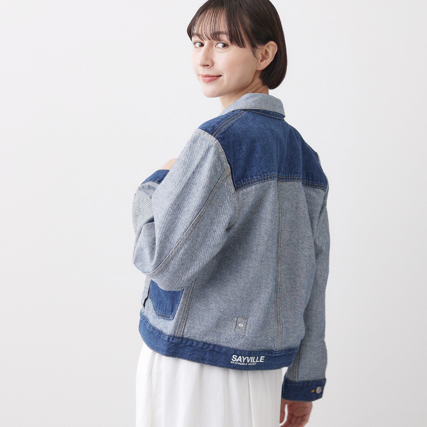 Dessin「【ユニセックス/2WAY】リバーシブルデニムジャケット」|デニムジャケット|