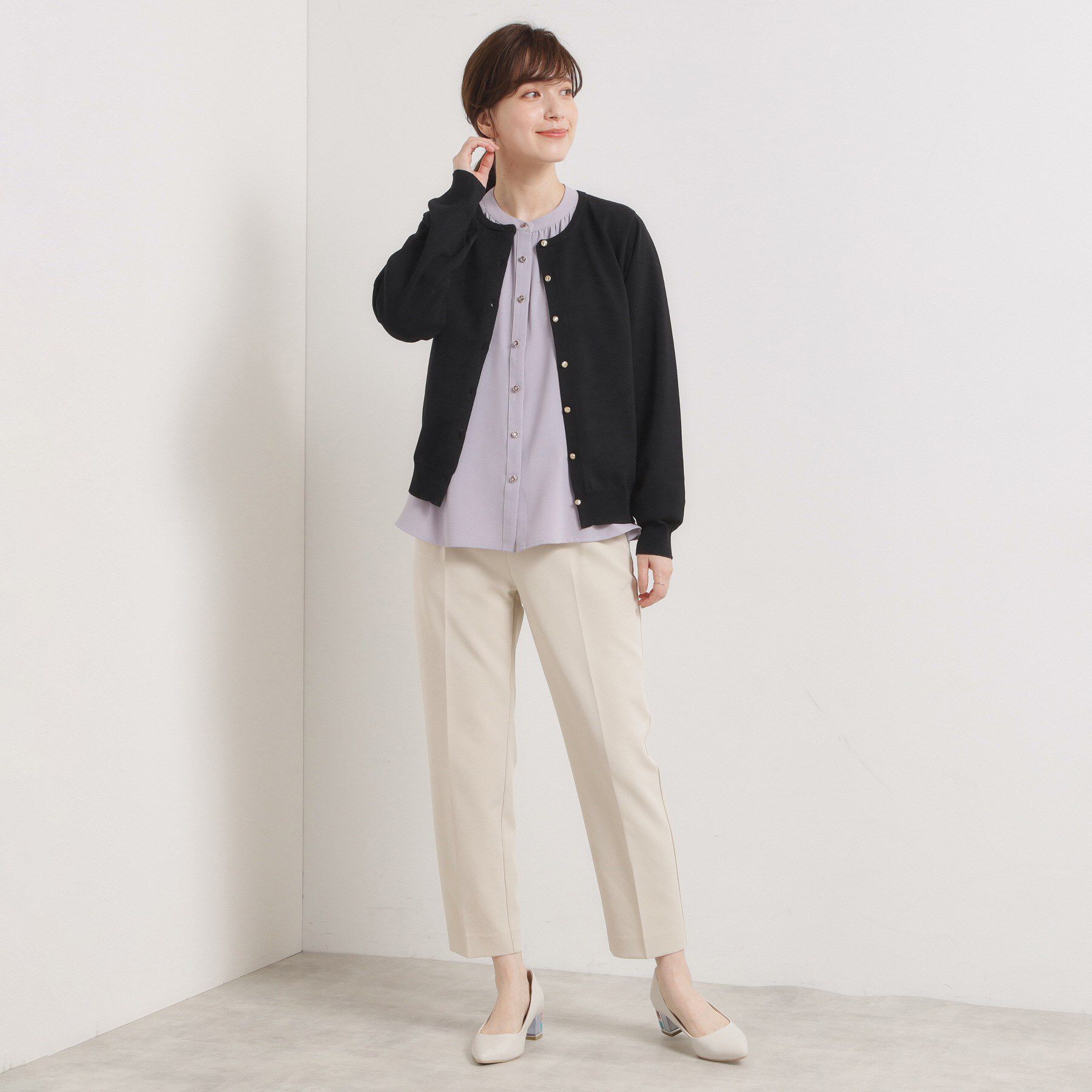 ITS&rsquo;DEMO「【縮みに強い／洗濯機OK】クルーニットカーディガン」|カーディガン|