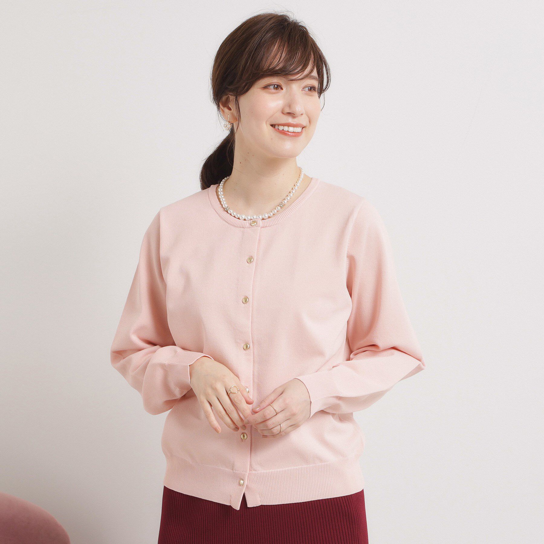 ITS&rsquo;DEMO「【縮みに強い／洗濯機OK】クルーニットカーディガン」|カーディガン|