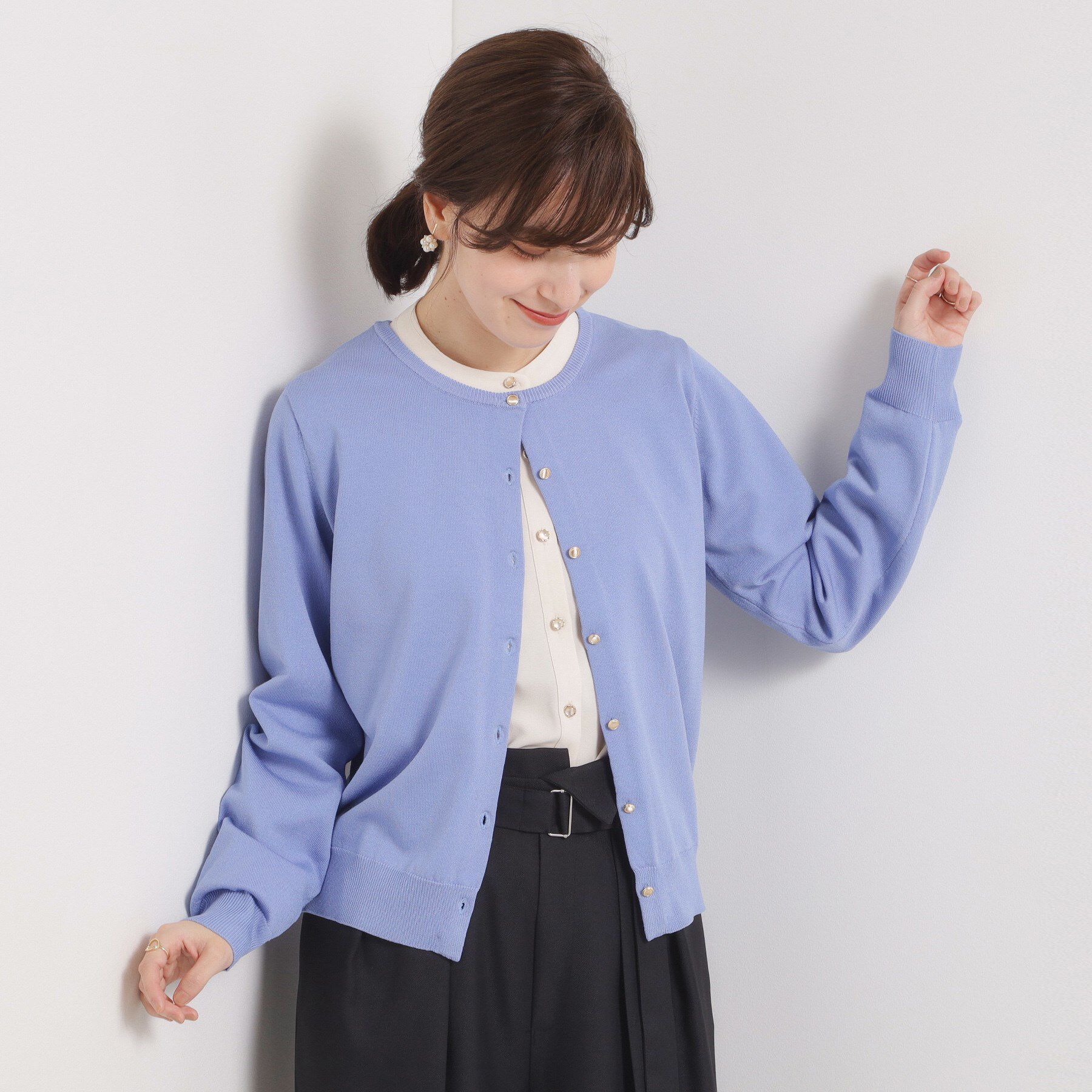 ITS&rsquo;DEMO「【縮みに強い／洗濯機OK】クルーニットカーディガン」|カーディガン|