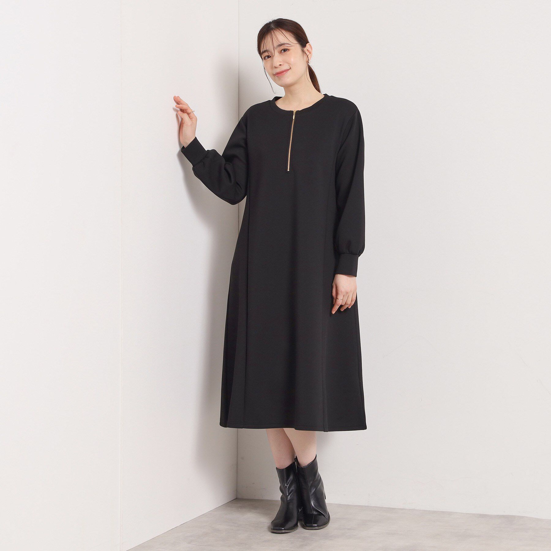 ITS&rsquo;DEMO「【洗濯機OK】フロントジップワンピース」|ワンピース|