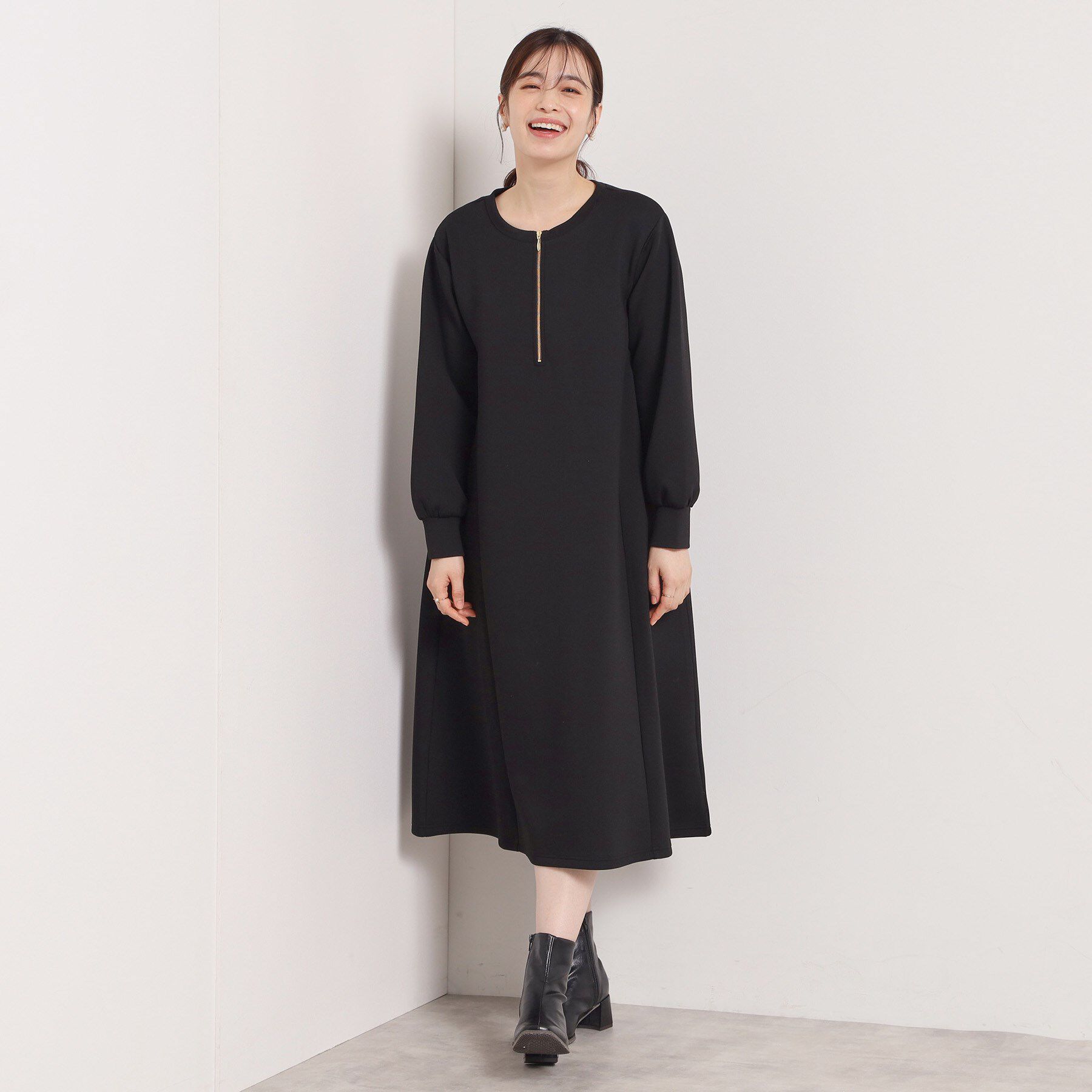 ITS&rsquo;DEMO「【洗濯機OK】フロントジップワンピース」|ワンピース|