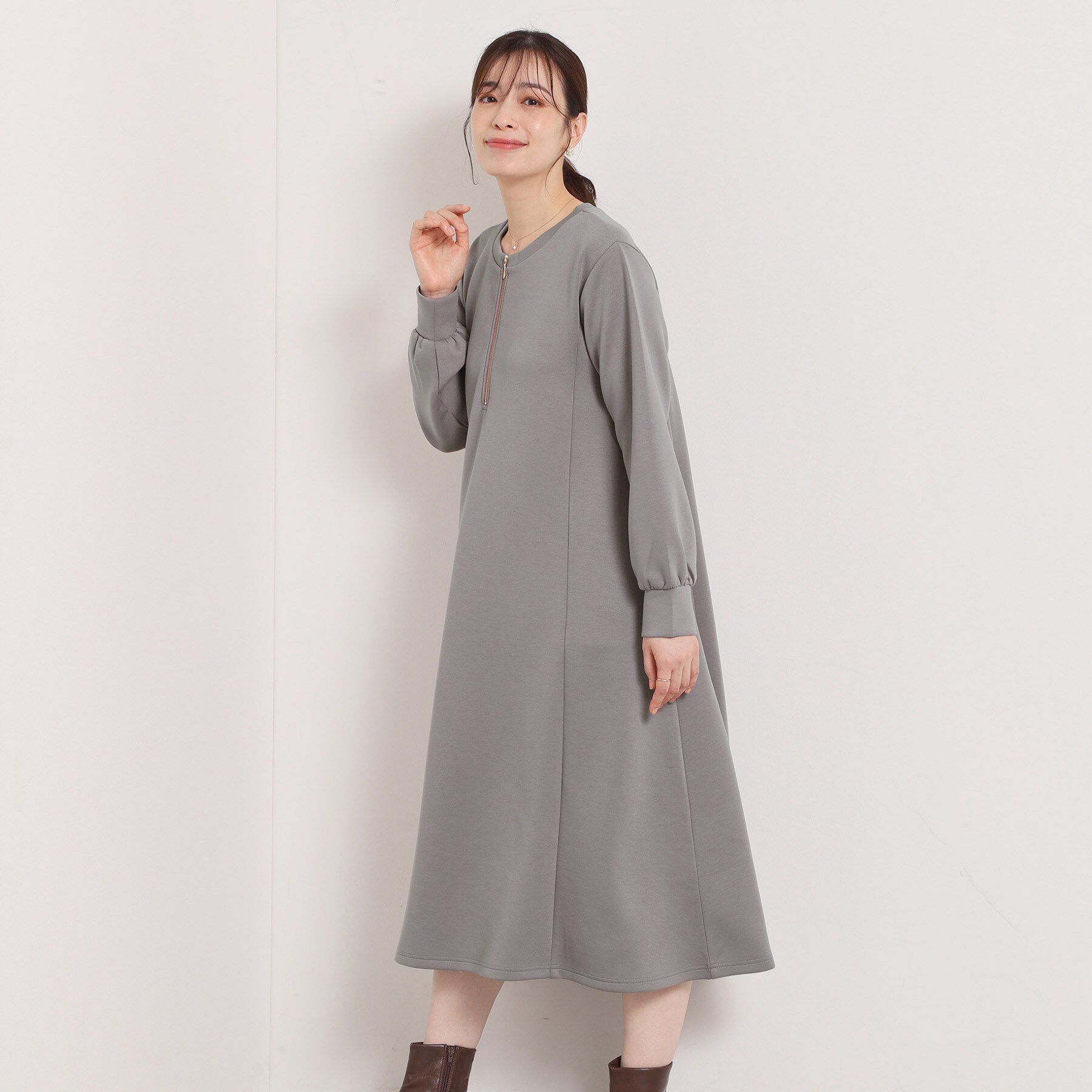 ITS&rsquo;DEMO「【洗濯機OK】フロントジップワンピース」|ワンピース|