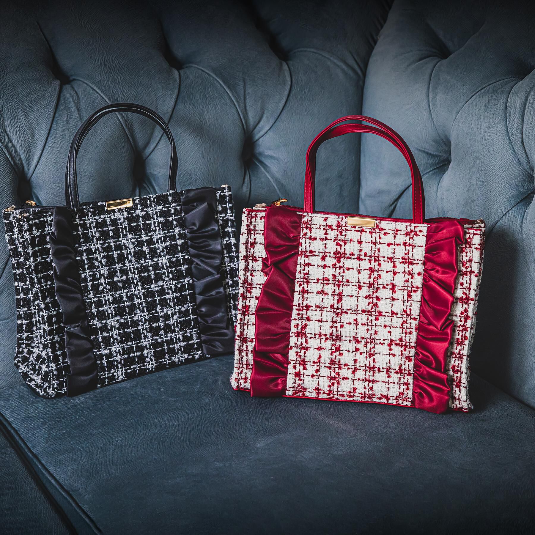 ITS&rsquo;DEMO「フリルツイードミニトート」|ハンドバッグ|