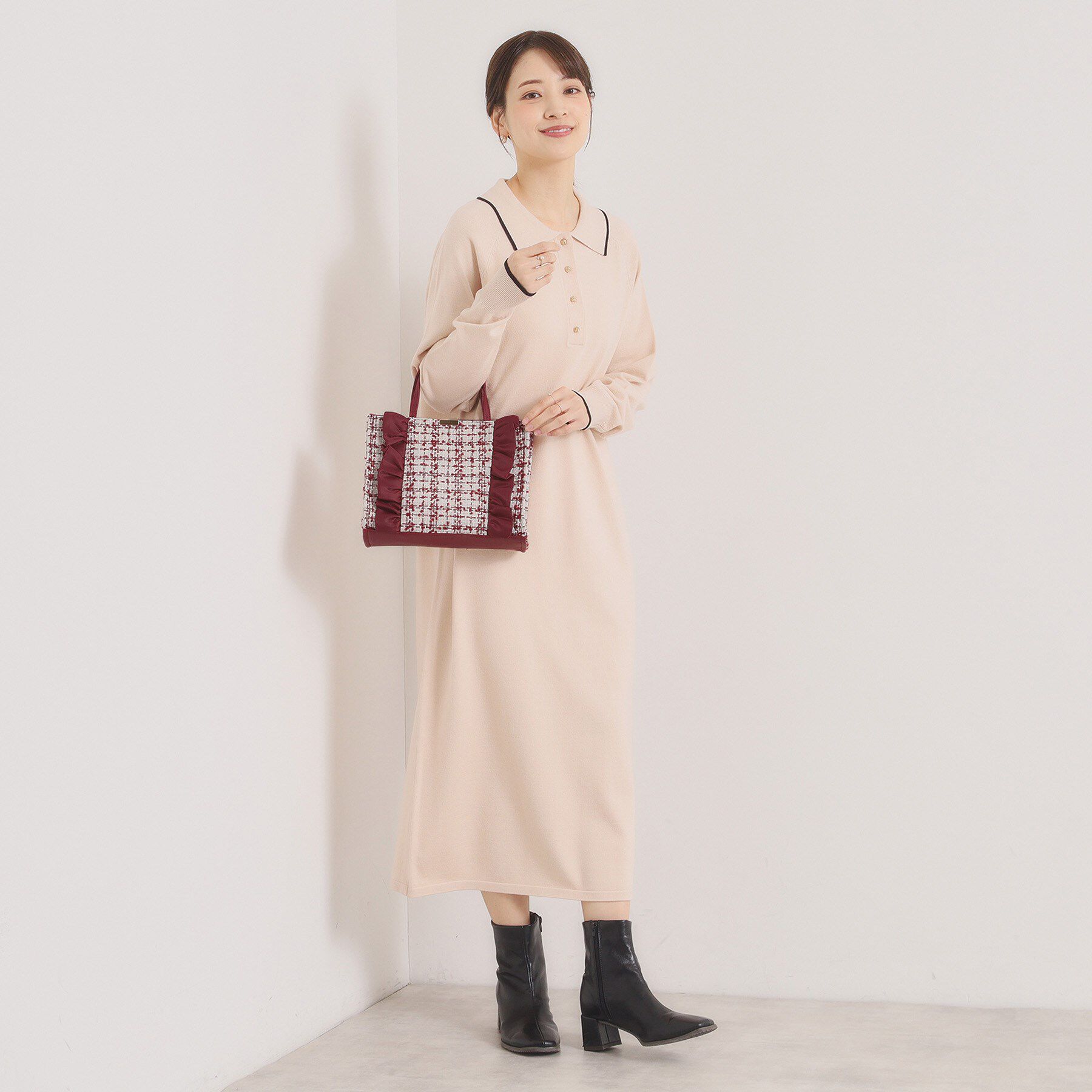 ITS&rsquo;DEMO「フリルツイードミニトート」|ハンドバッグ|