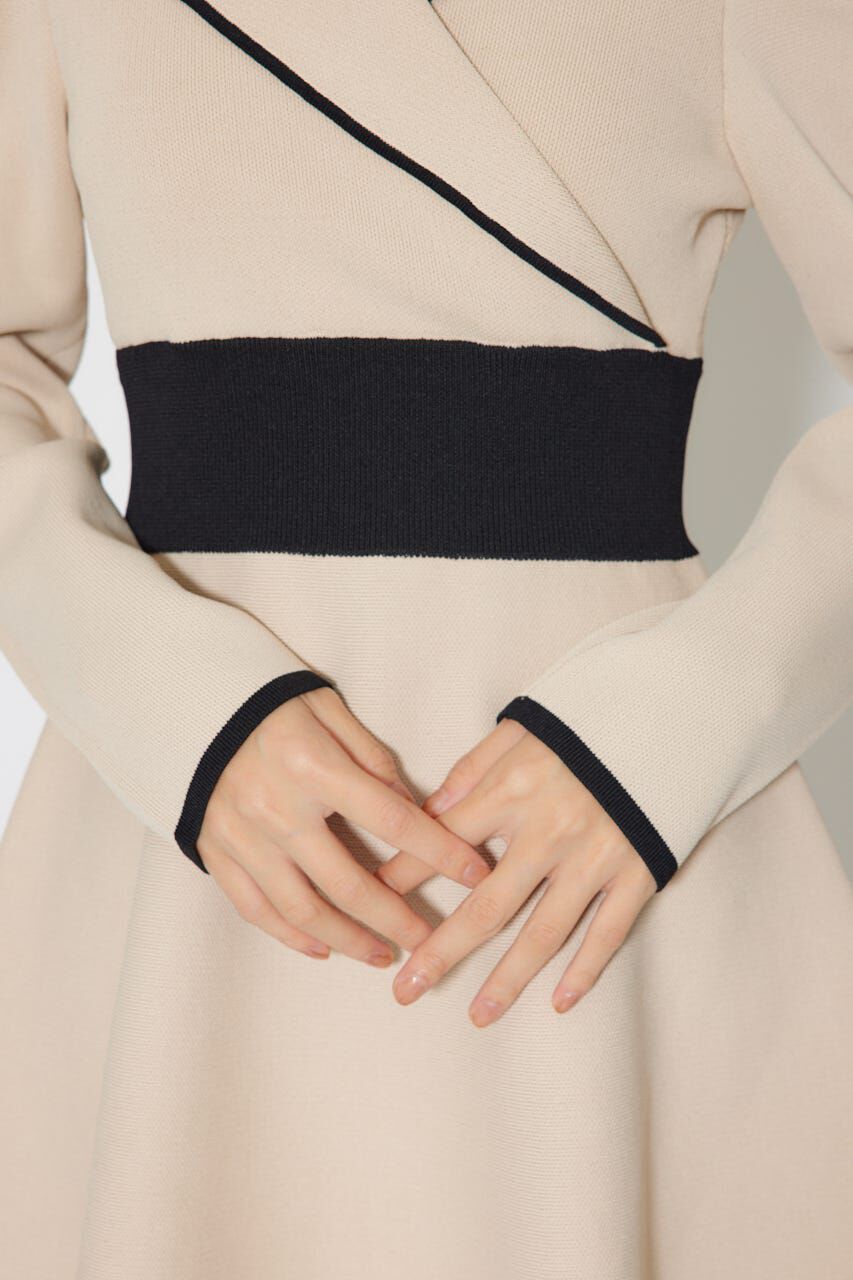 rienda「テーラードカラーミニフレアニットワンピース」|ワンピース|